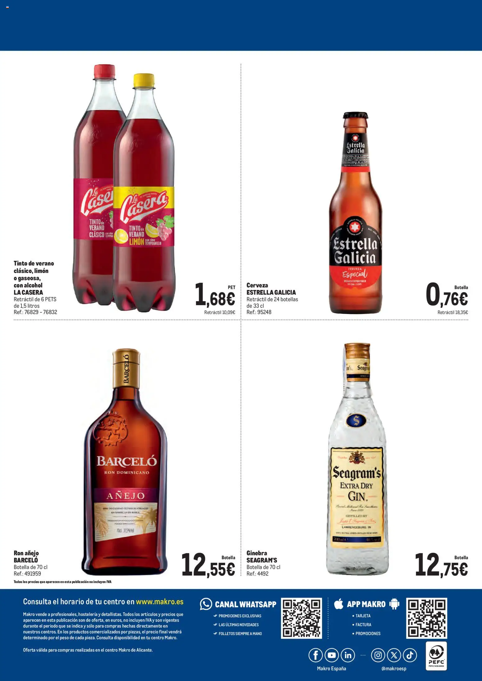Makro Hogueras de San Juan Alicante │ válido desde el 06.06.2026 | Página: 4 | Productos: Ron, Cerveza, Ginebra, Peso