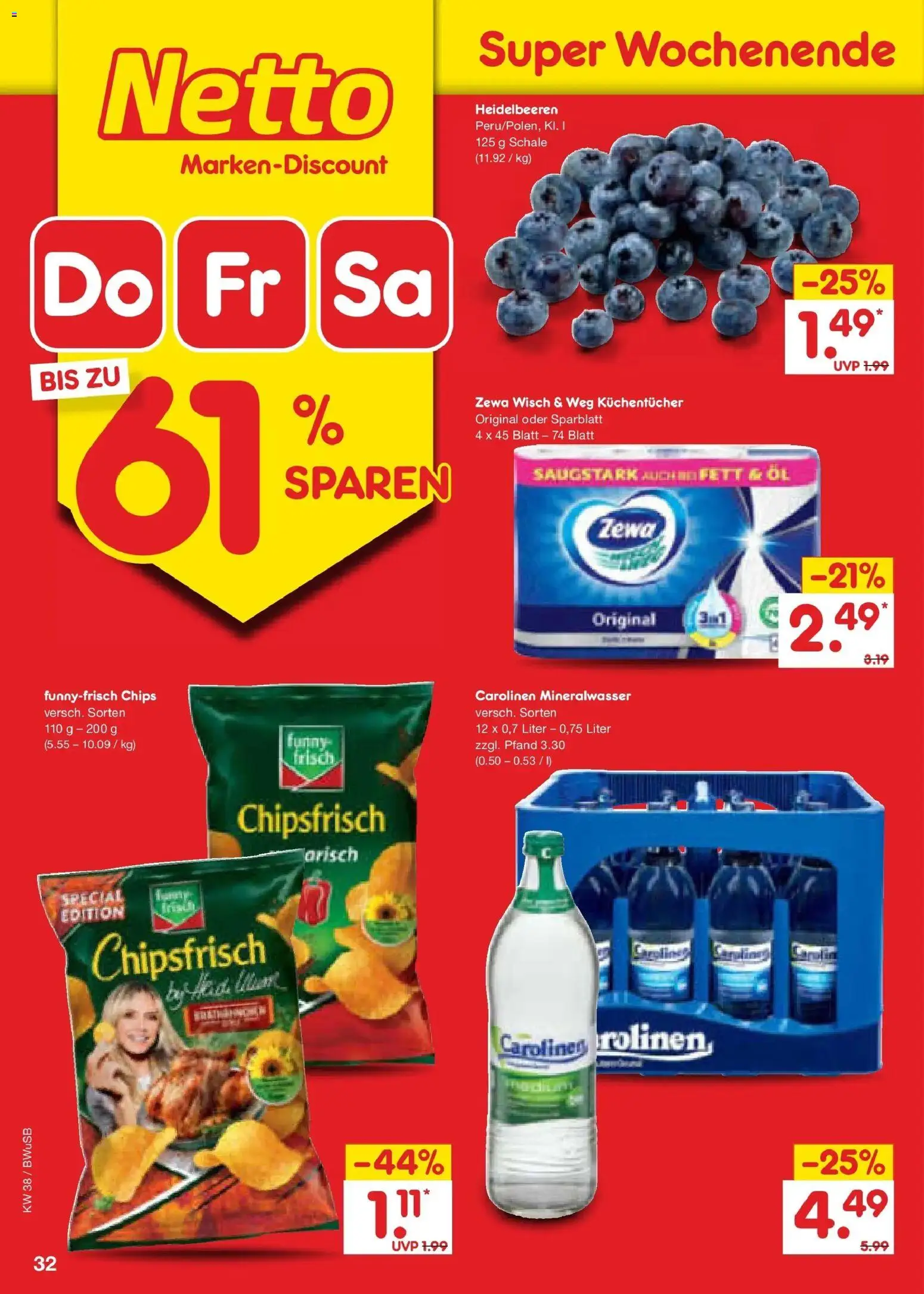 Netto Marken-Discount Prospekt Bielefeld – gültig ab 14.09.2026 | Seite: 46 | Produkte: Öl, Mineralwasser, Heidelbeeren, Chips