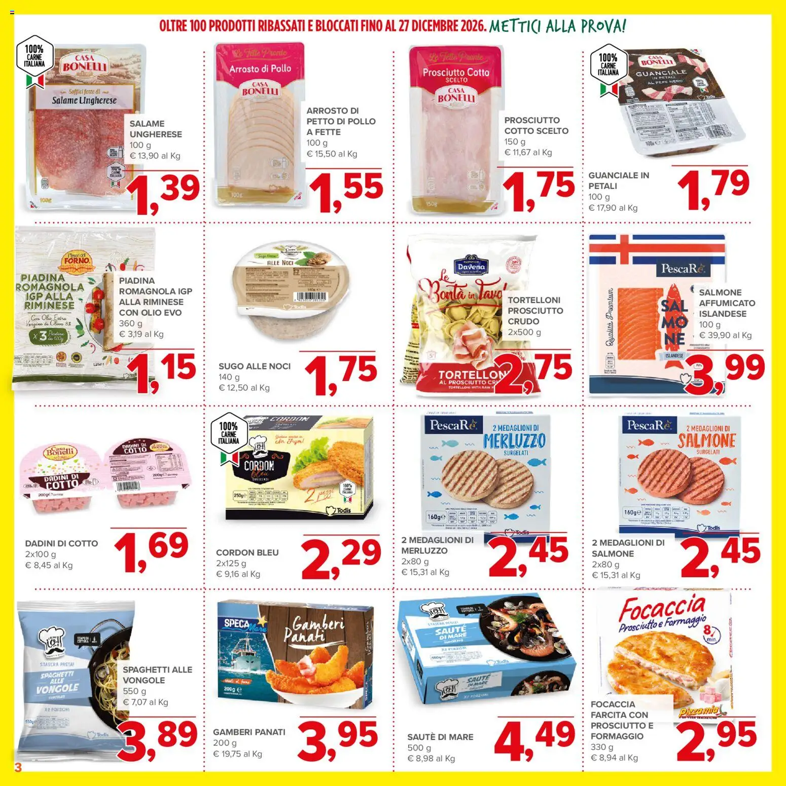 Volantino Todis del 29/10/2026 | Pagina: 3 | Prodotti: Arrosto, Gamberi, Noci, Guanciale