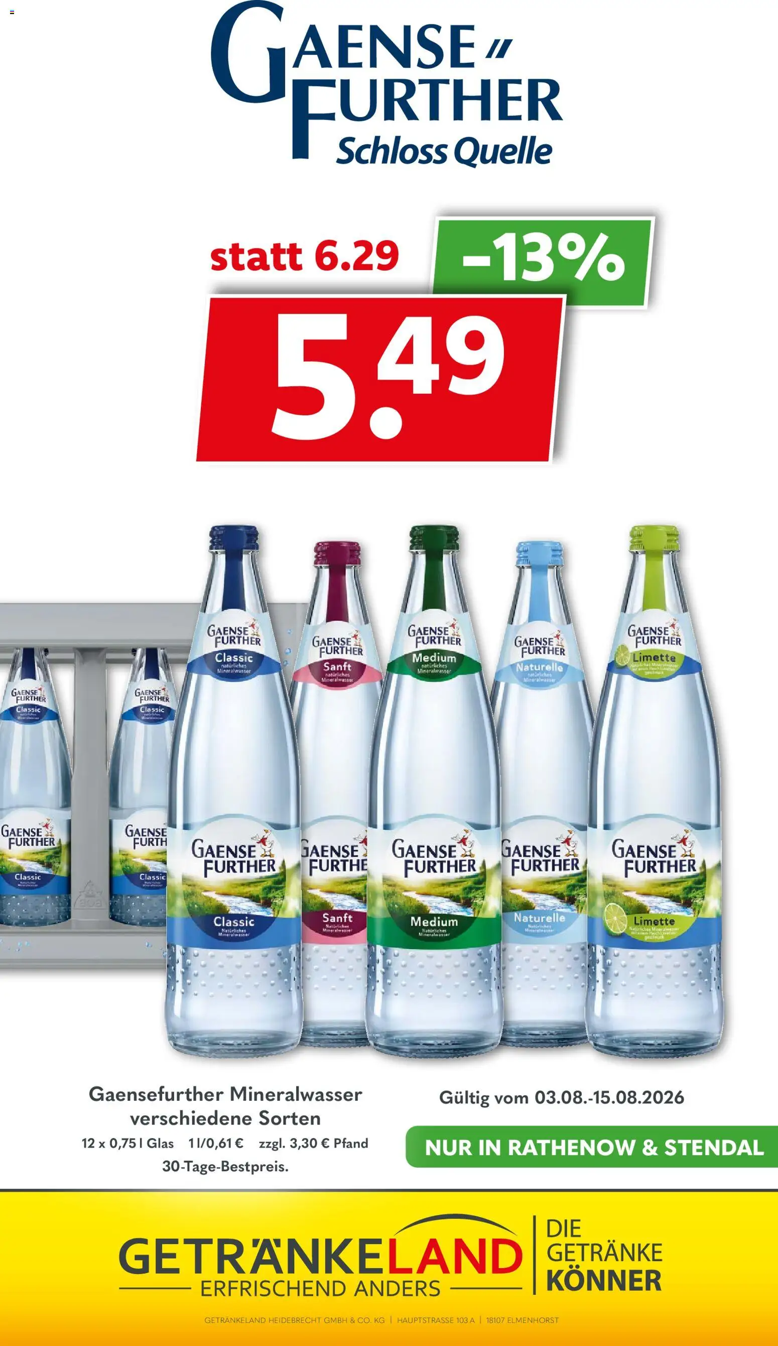 Getränkeland Prospekt – gültig ab 03.08.2026 | Seite: 13 | Produkte: Mineralwasser, Limette