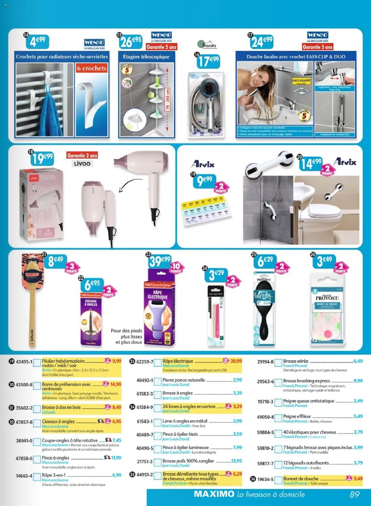 {H1} | Page: 89 | Produits: Étui, Brosse, Étagère, Ciseaux