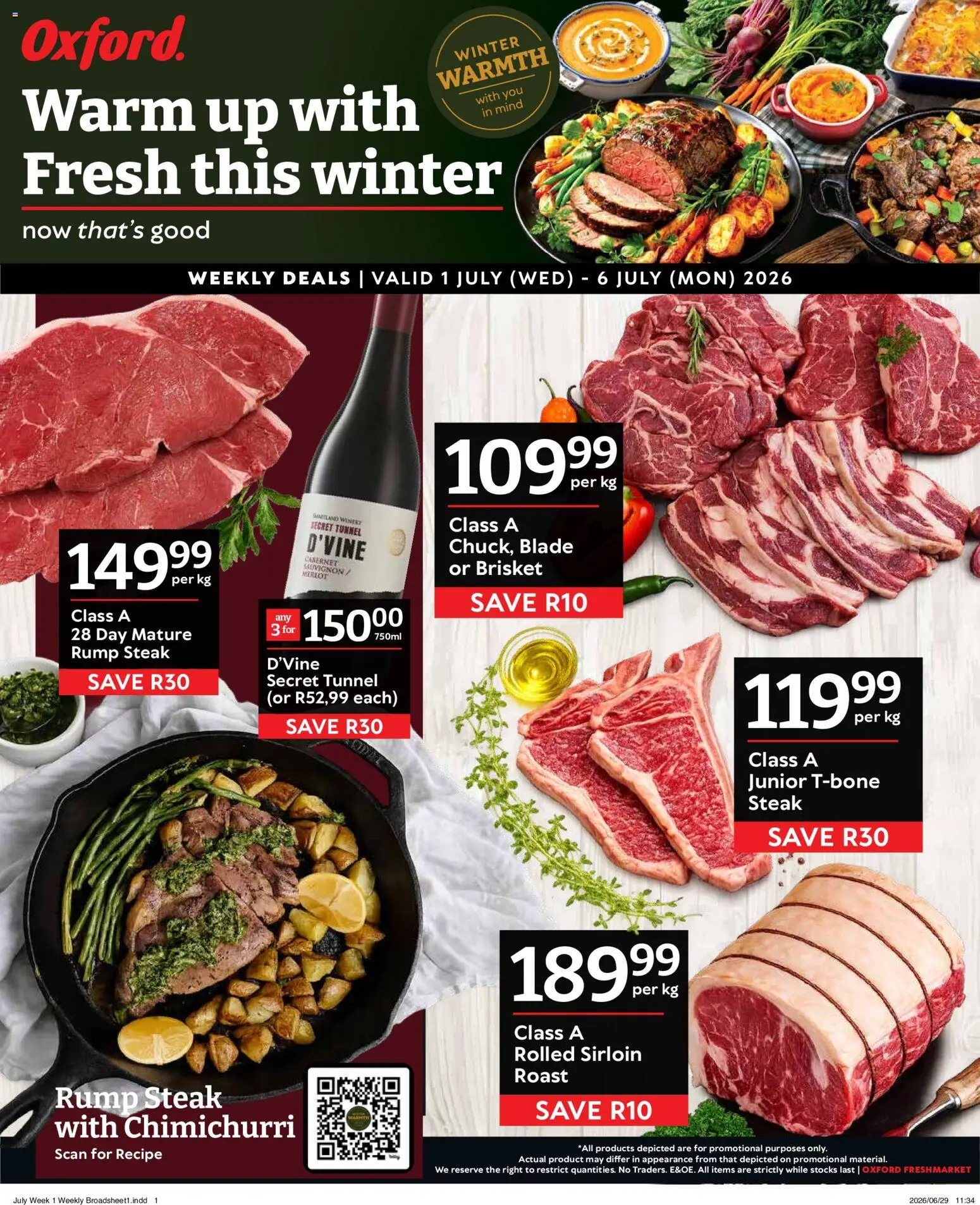 New Oxford Freshmarket catalogue – valid from 01/07/2026 | Page: 1 | Products: Steak
