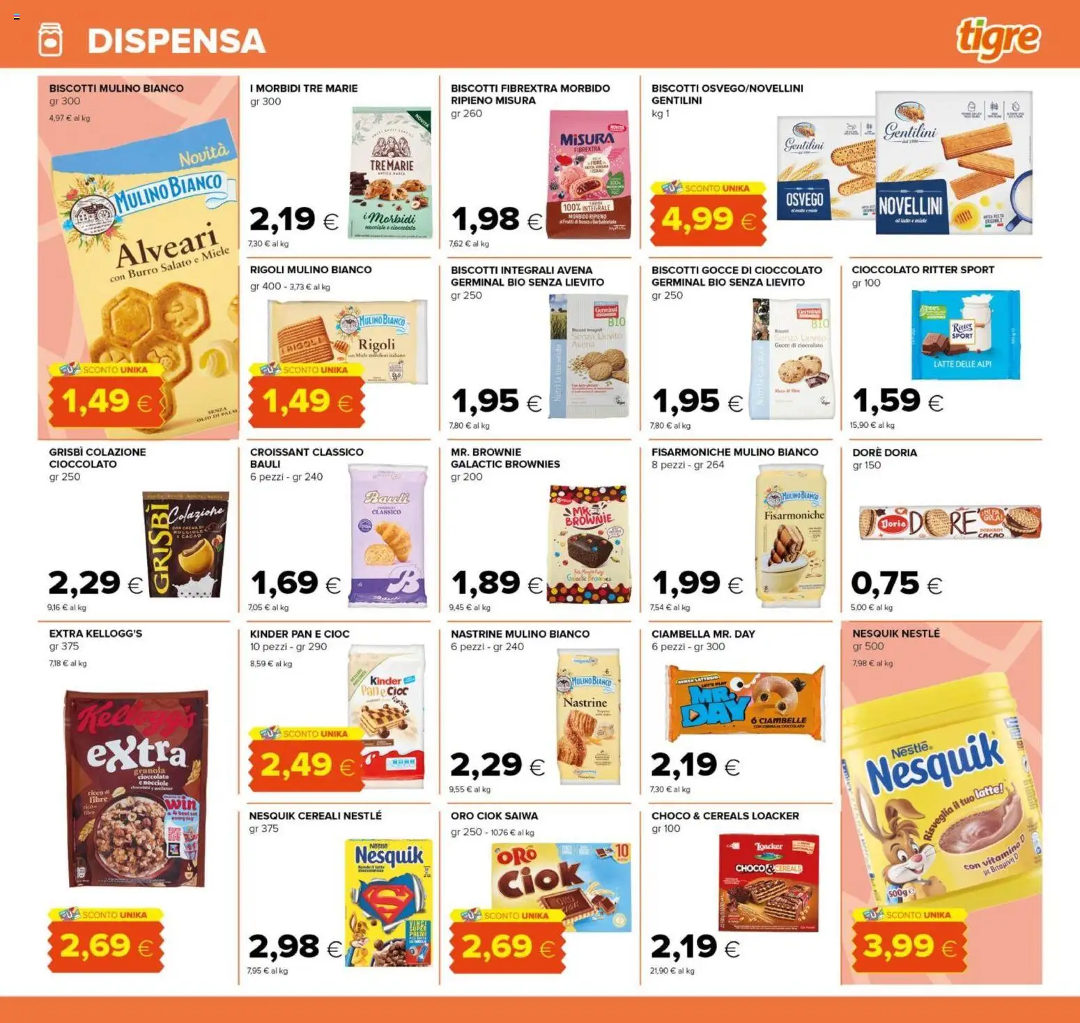 Volantino Tigre del 14/09/2026 | Pagina: 13 | Prodotti: Pane, Biscotti, Latte, Croissant