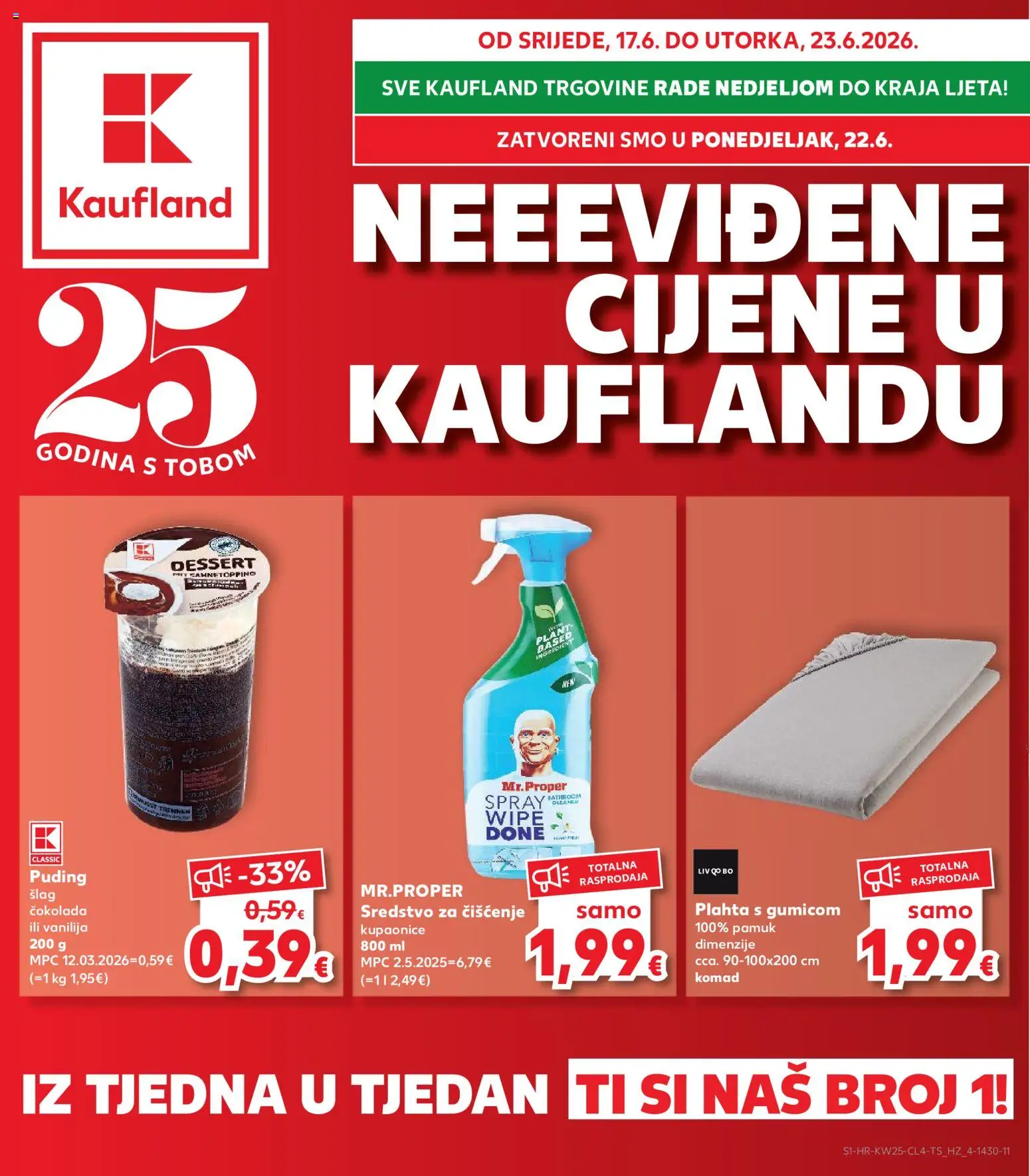 Kaufland HR akciós ujság - amely érvényes a következő dátumtól: 17.06.2026 | Oldal: 1 | Termékek: Puding