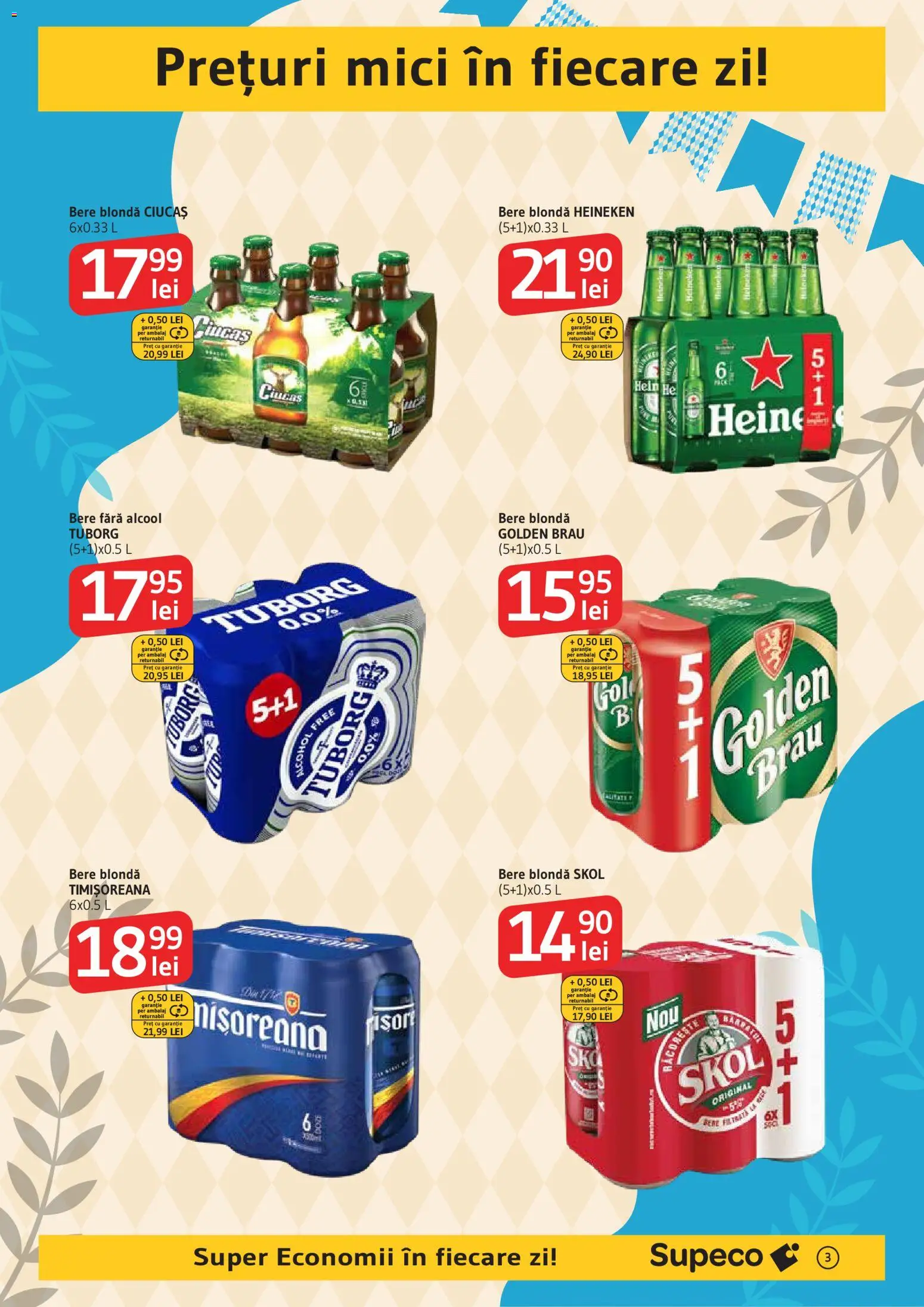 Noul catalog Supeco – valabil de la 24.09.2026 | Pagină: 3 | Produse: Golden Brau, Bere fara alcool, Mici, Bere