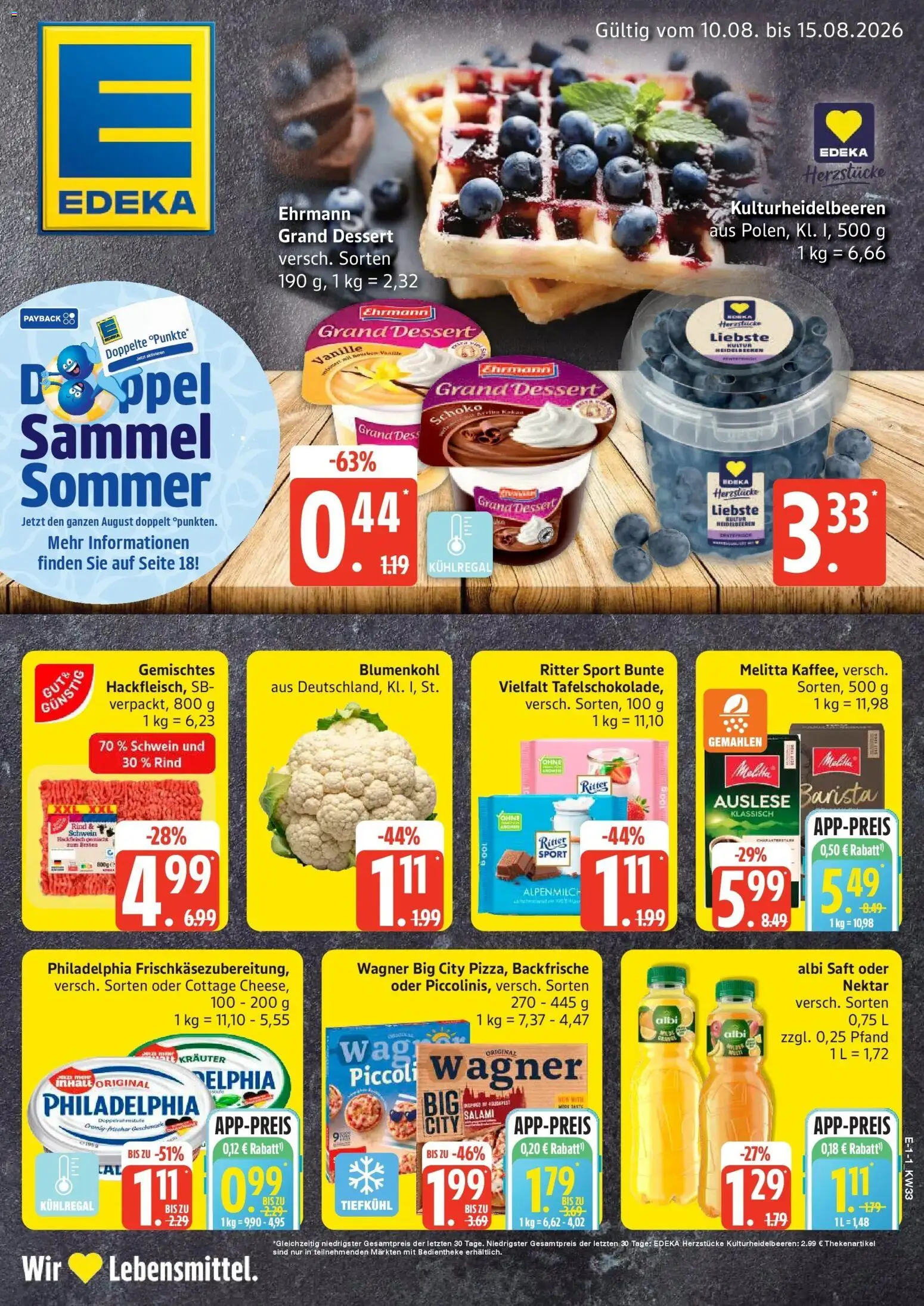 Edeka Prospekt Husum (ab 10.08.2026) » Angebote Online | Seite: 1 | Produkte: Melitta, Ritter sport, Vanille, Blumenkohl