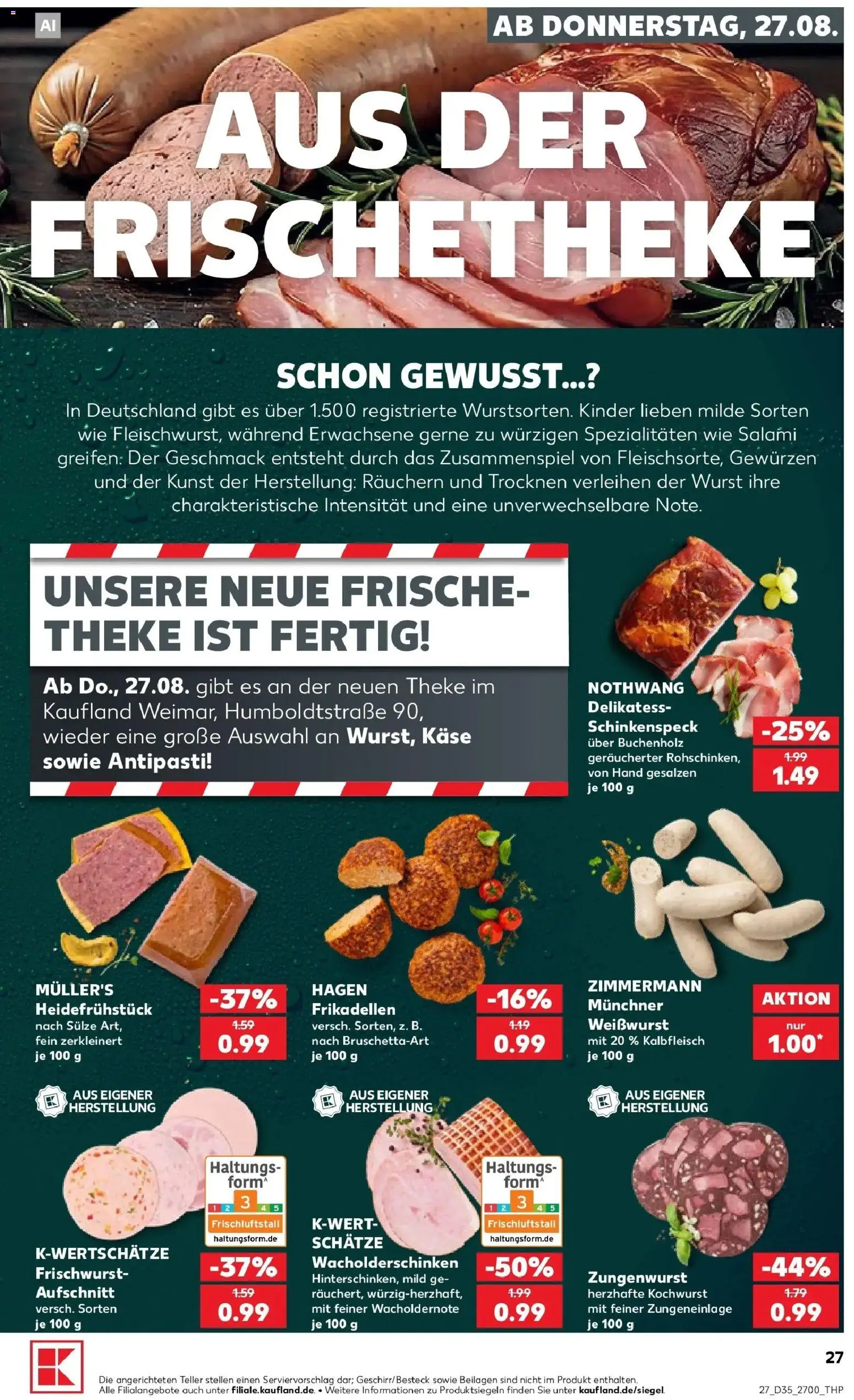 Prospekt Kaufland ab 24.08.2026 » Angebote Online zum Blättern | Seite: 38 | Produkte: Käse, Theke, Wurst, Salami