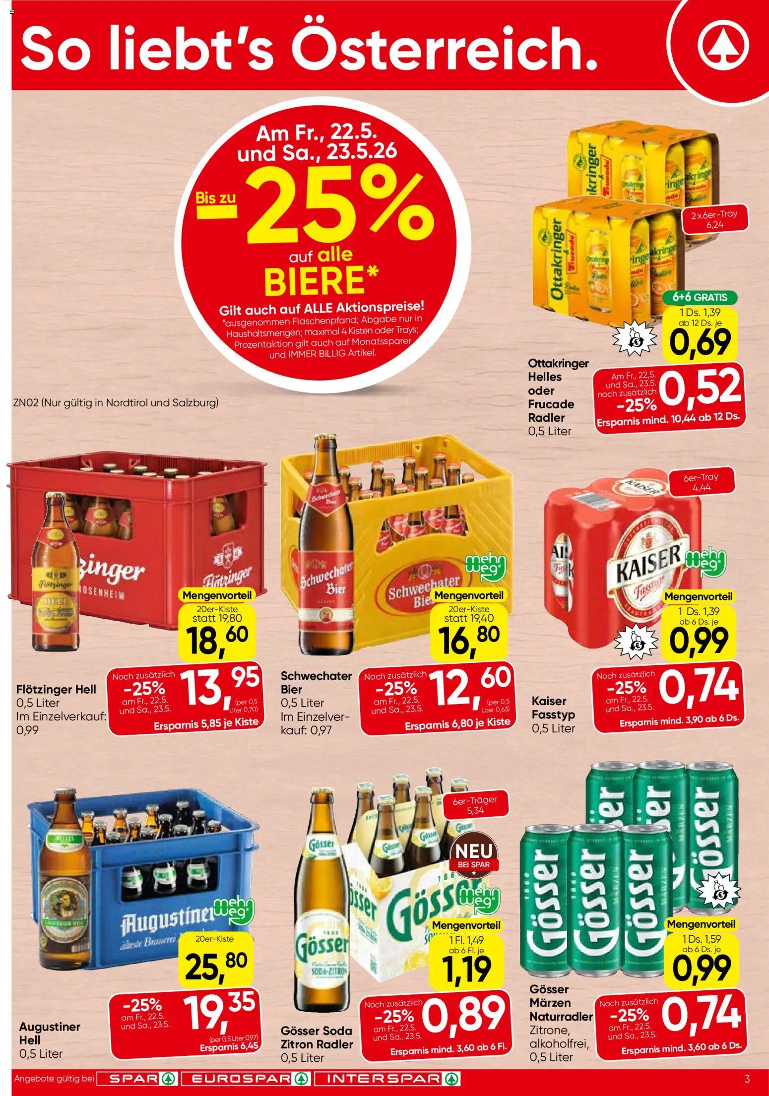 Spar Flugblatt - Salzburg gültig ab 21.05.2026 | Seite: 3 | Produkte: Bier