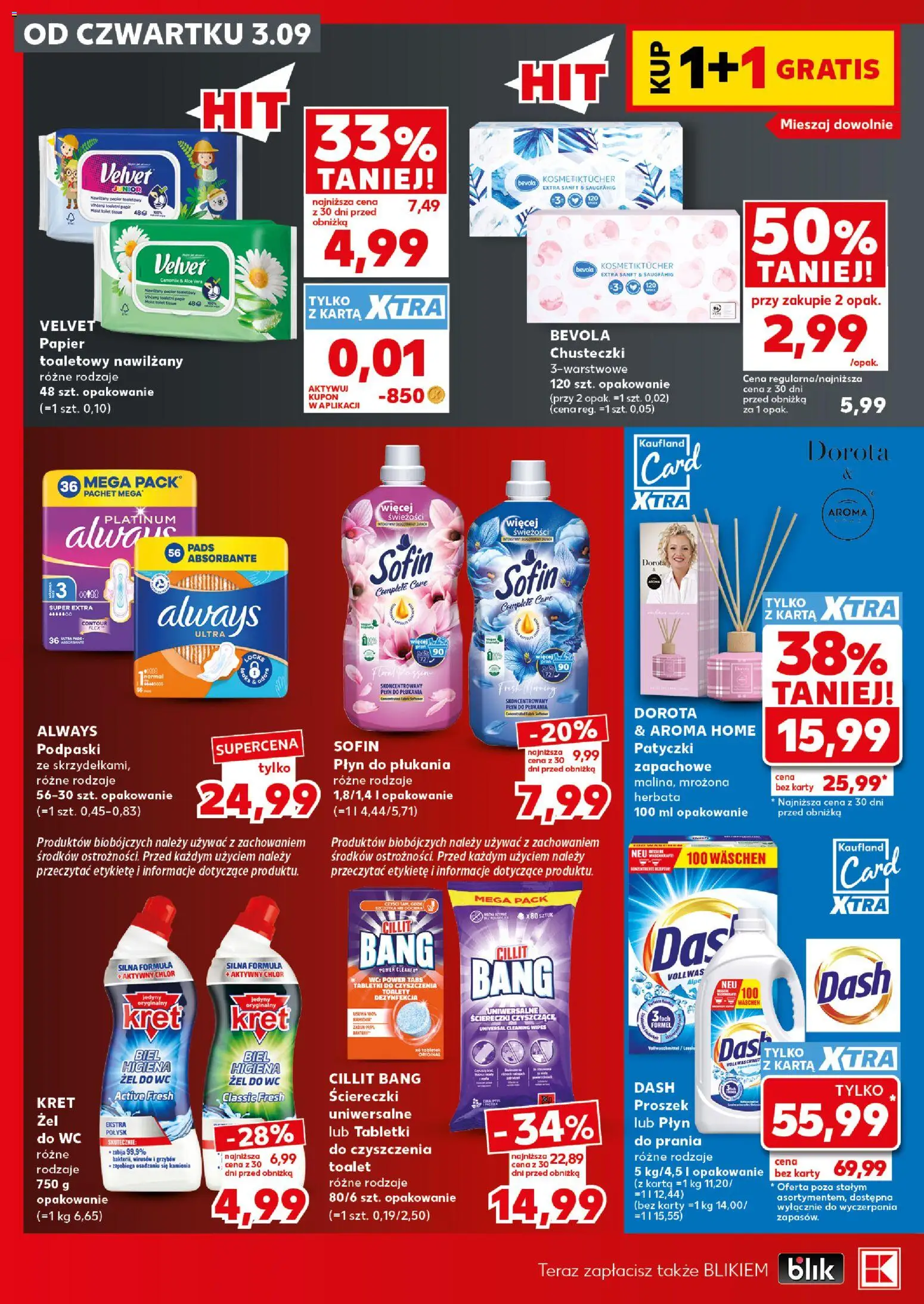 Kaufland Polsko leták - Mocny start od 07.09.2026 | Strana: 22 | Produkty: Bevola, Velvet, Karty, Wc