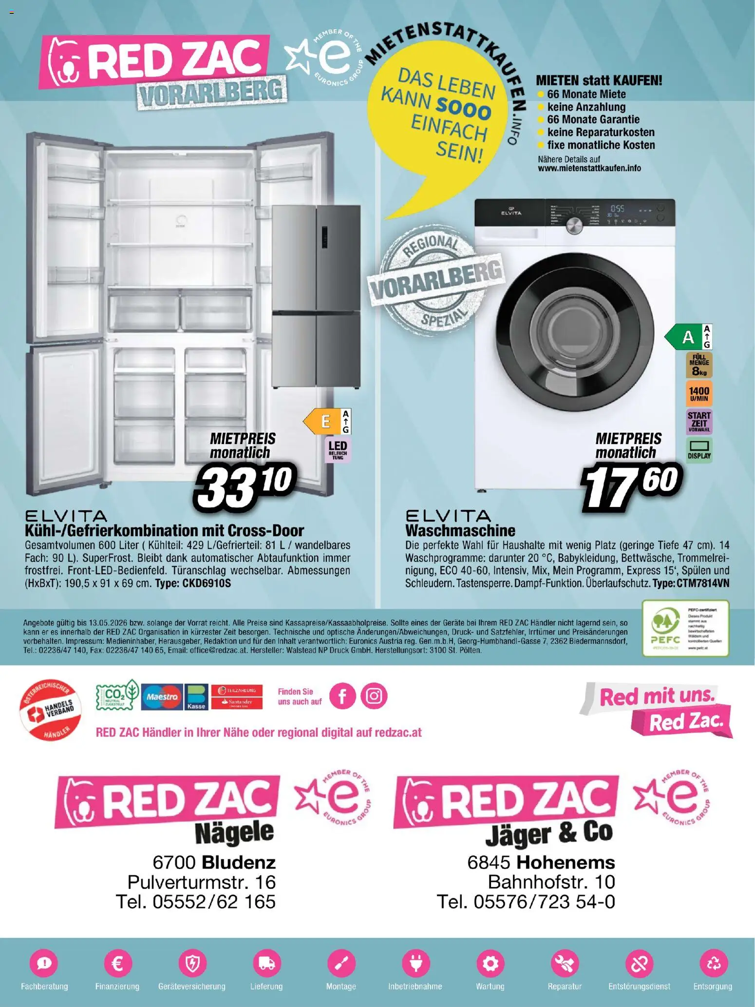RED ZAC Vorarlberg gültig ab 26.04.2026 | Seite: 16 | Produkte: Waschmaschine