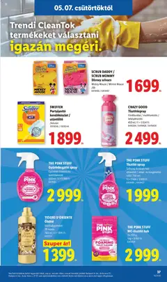 Lidl akciós újság - amely érvényes a következő dátumtól: 07.05.2026 | Oldal: 37 | Termékek: Játékok, Ablak, Öblítő, Szőnyeg