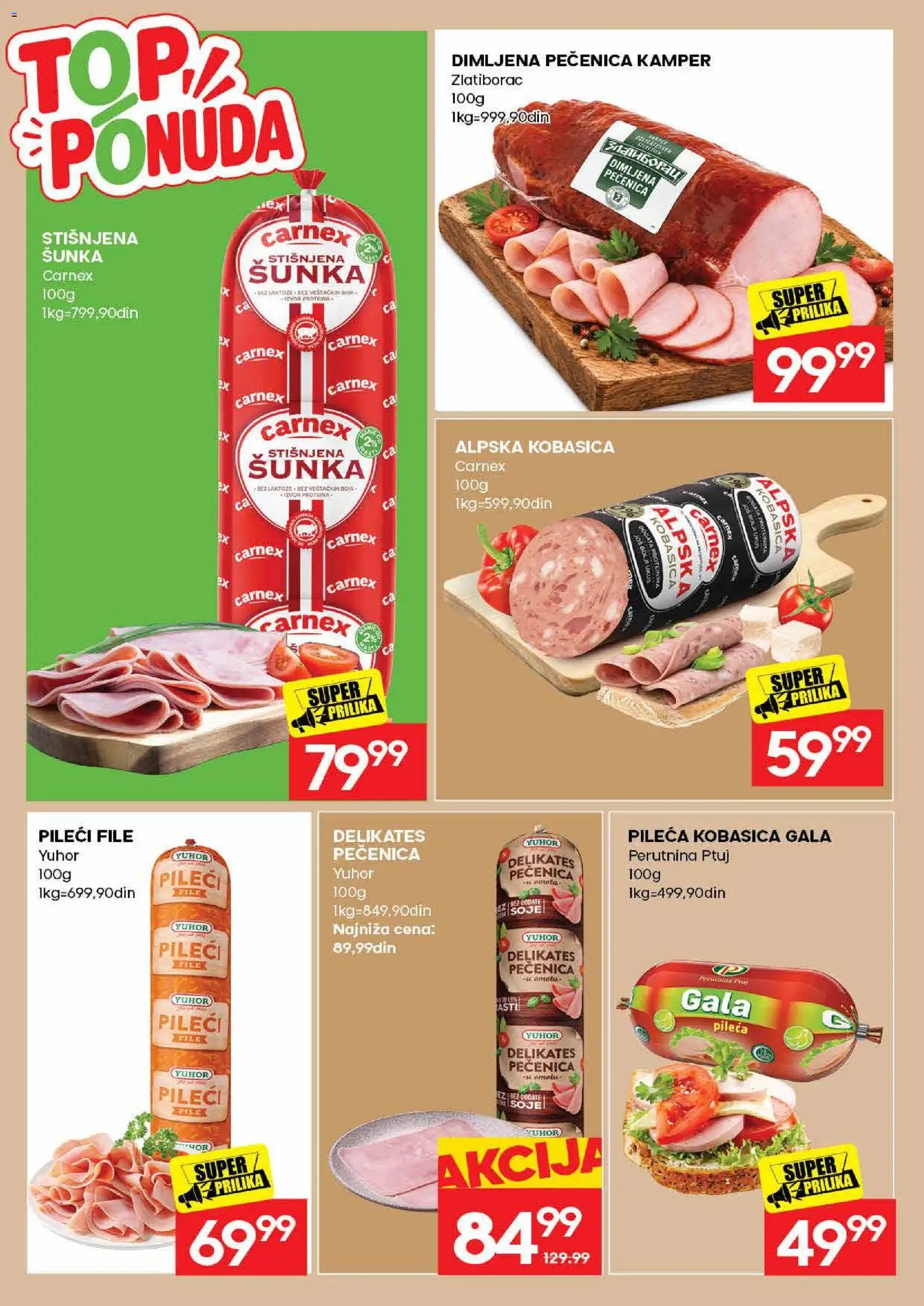 Mercator katalog - važi od 26.10.2026 | Strana: 10 | Proizvode: Pileći file, Perutnina Ptuj, Šunka, Pečenica
