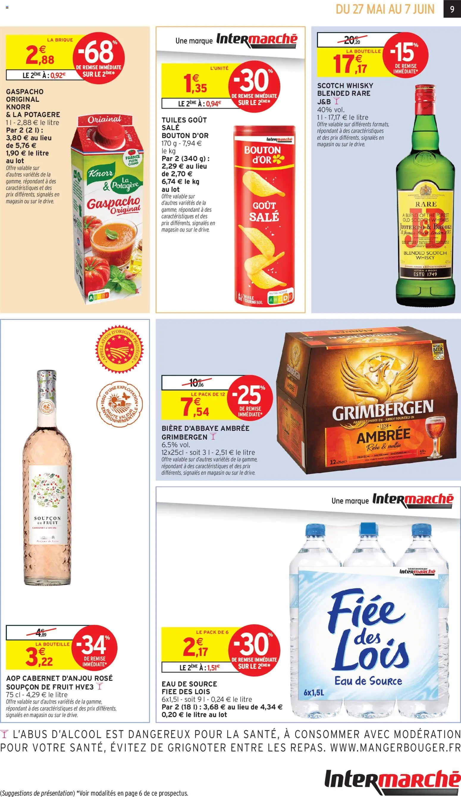 {H1} | Page: 9 | Produits: Whisky, Eau de source, Bière