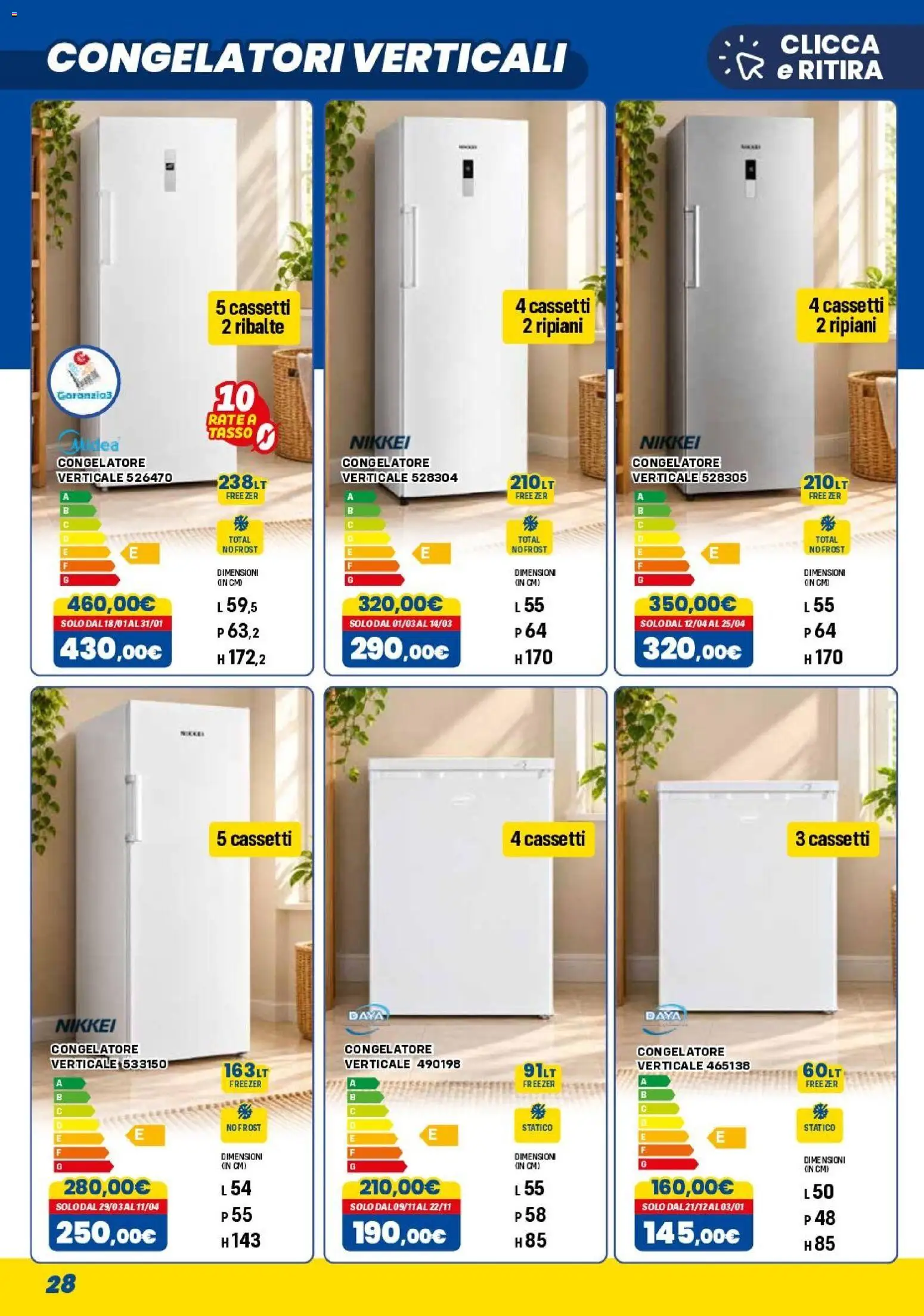 Volantino Orizzonte del 01/11/2026 | Pagina: 28 | Prodotti: Freezer, Congelatore
