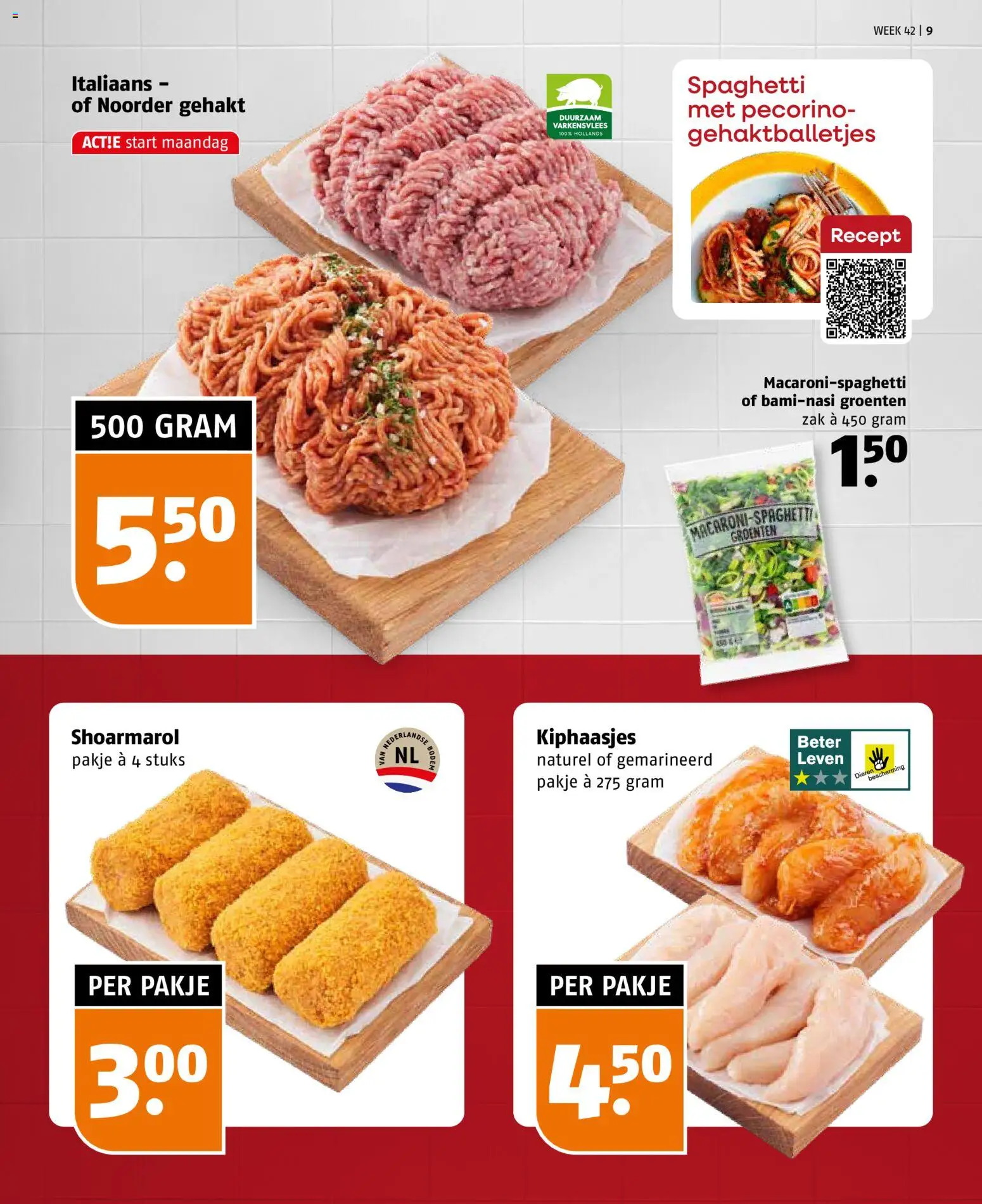 {H1} | Pagina: 9 | Producten: Gehakt, Spaghetti, Zak, Groenten