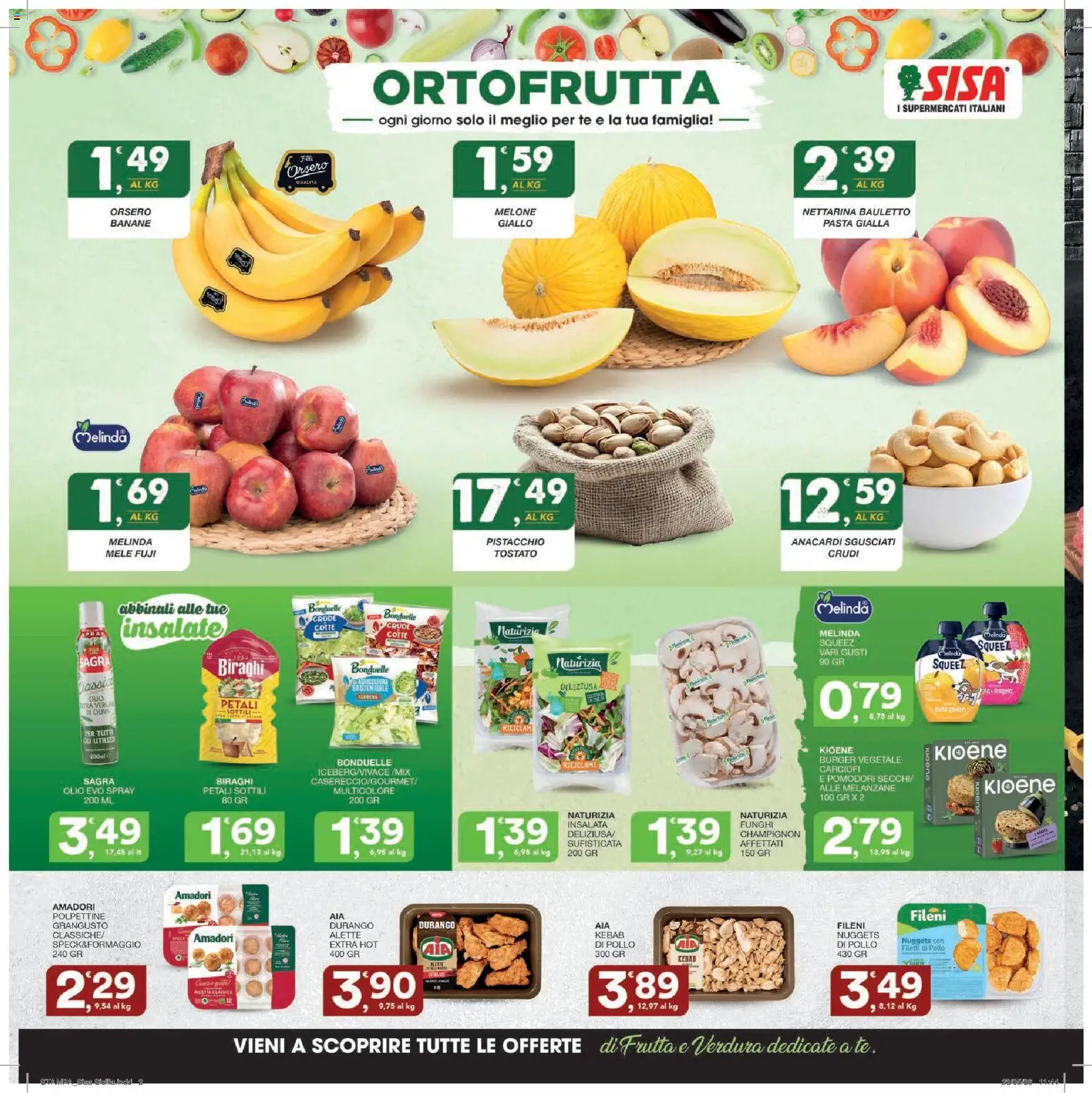 Volantino SISA del 04.06.2026 | Pagina: 2 | Prodotti: Pollo, Pomodori, Pasta, Melanzane