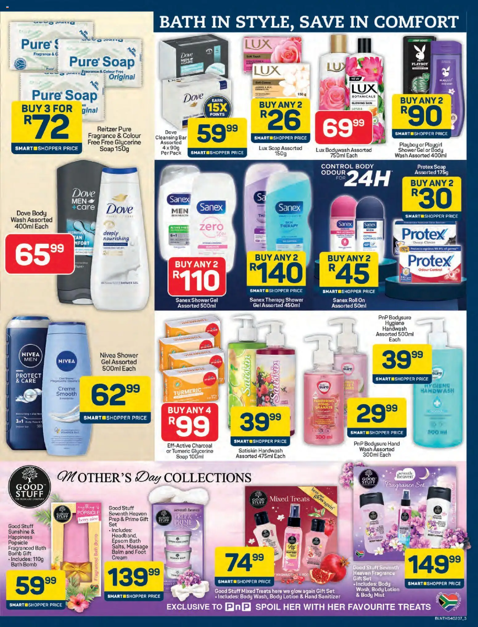 New Pick n Pay catalogue – valid from 24.04.2026 | Page: 3 | Products: Shower, Cream, Shower gel, Body wash