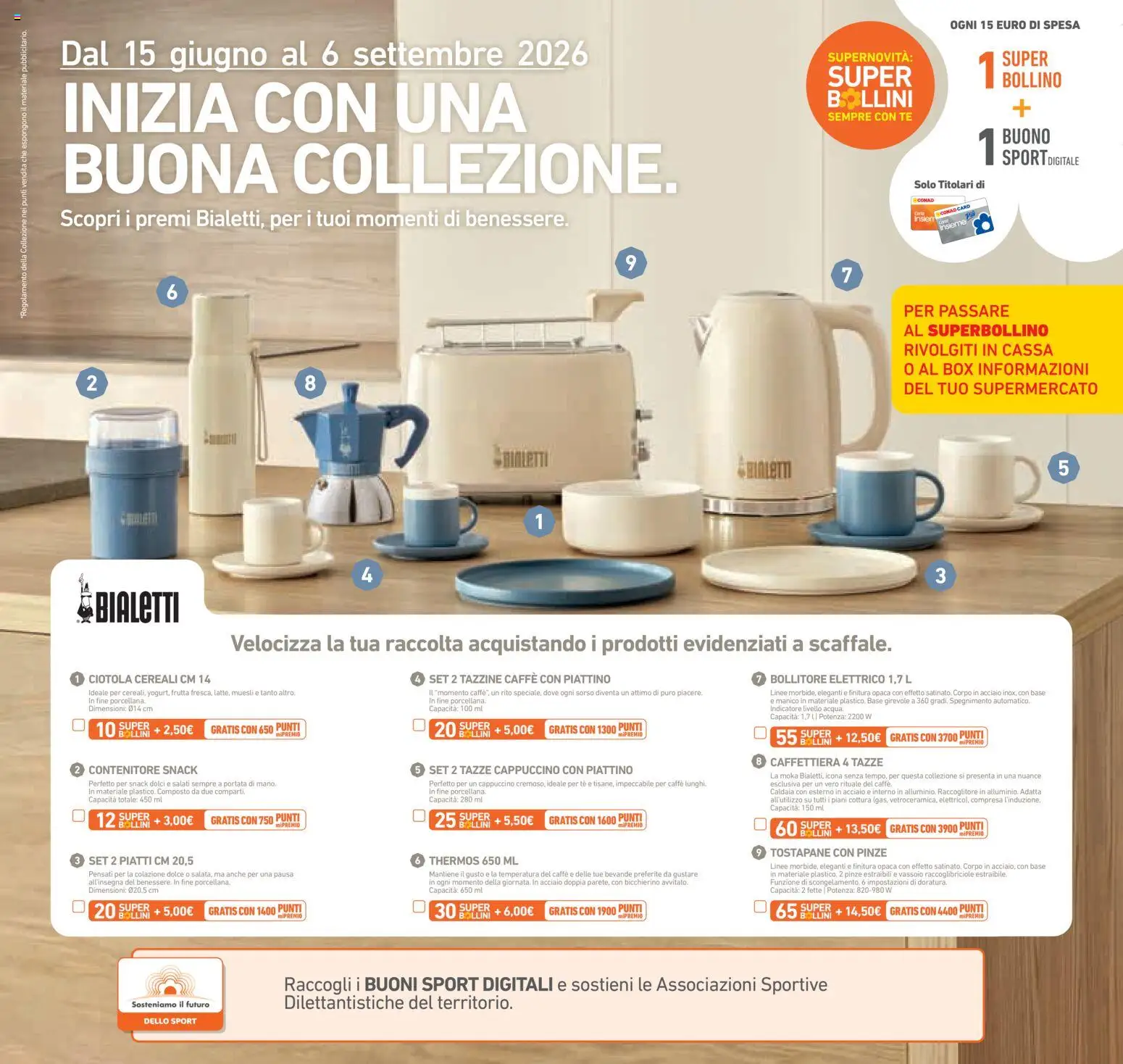 Volantino Conad del 12/08/2026 | Pagina: 39 | Prodotti: Cereali, Frutta, Contenitore, Bollitore