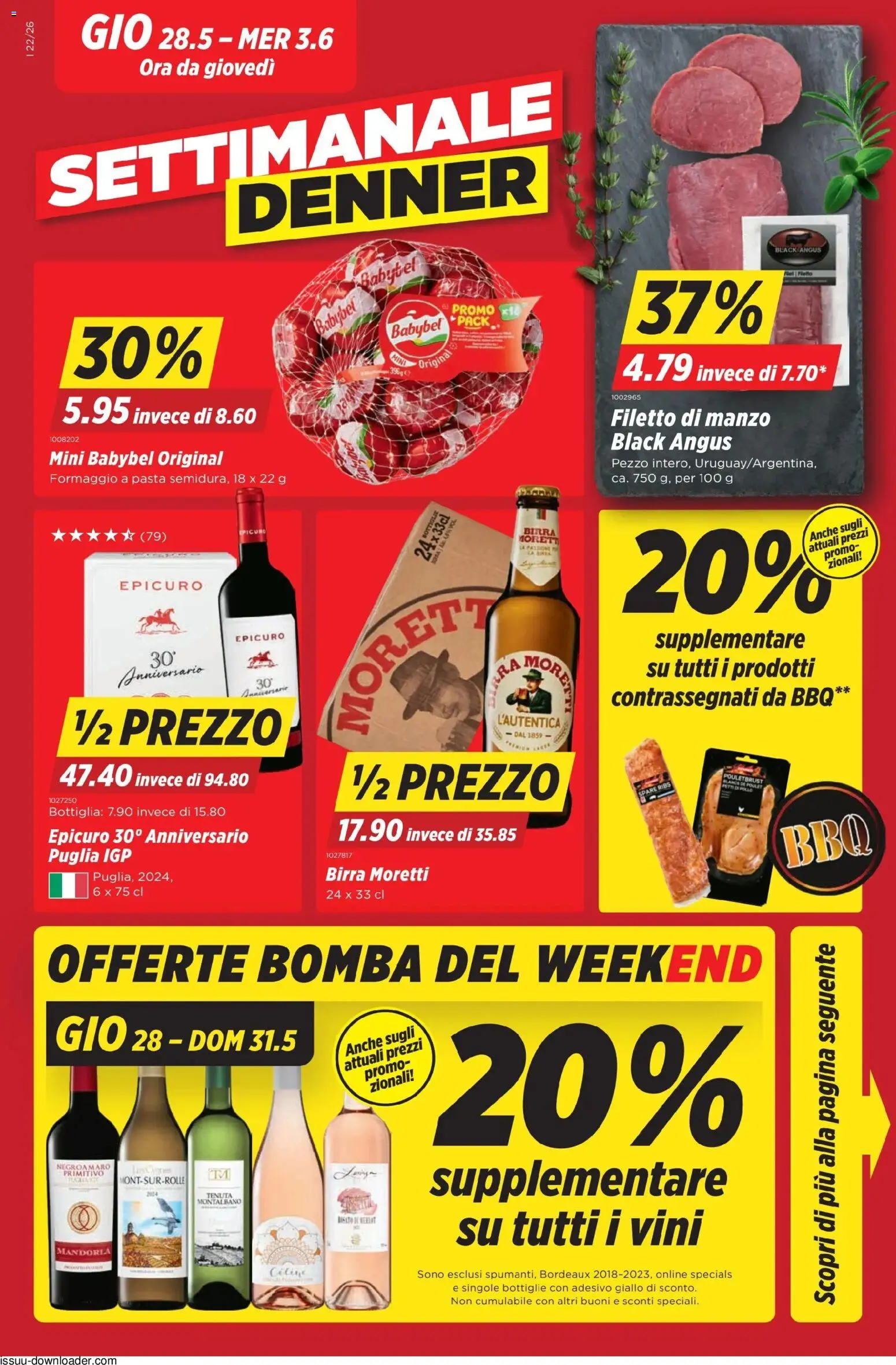 Denner aktionen IT – gültig ab 28.05.2026 | Seite: 1 | Produkte: Pouletbrust, Spare Ribs, Pasta