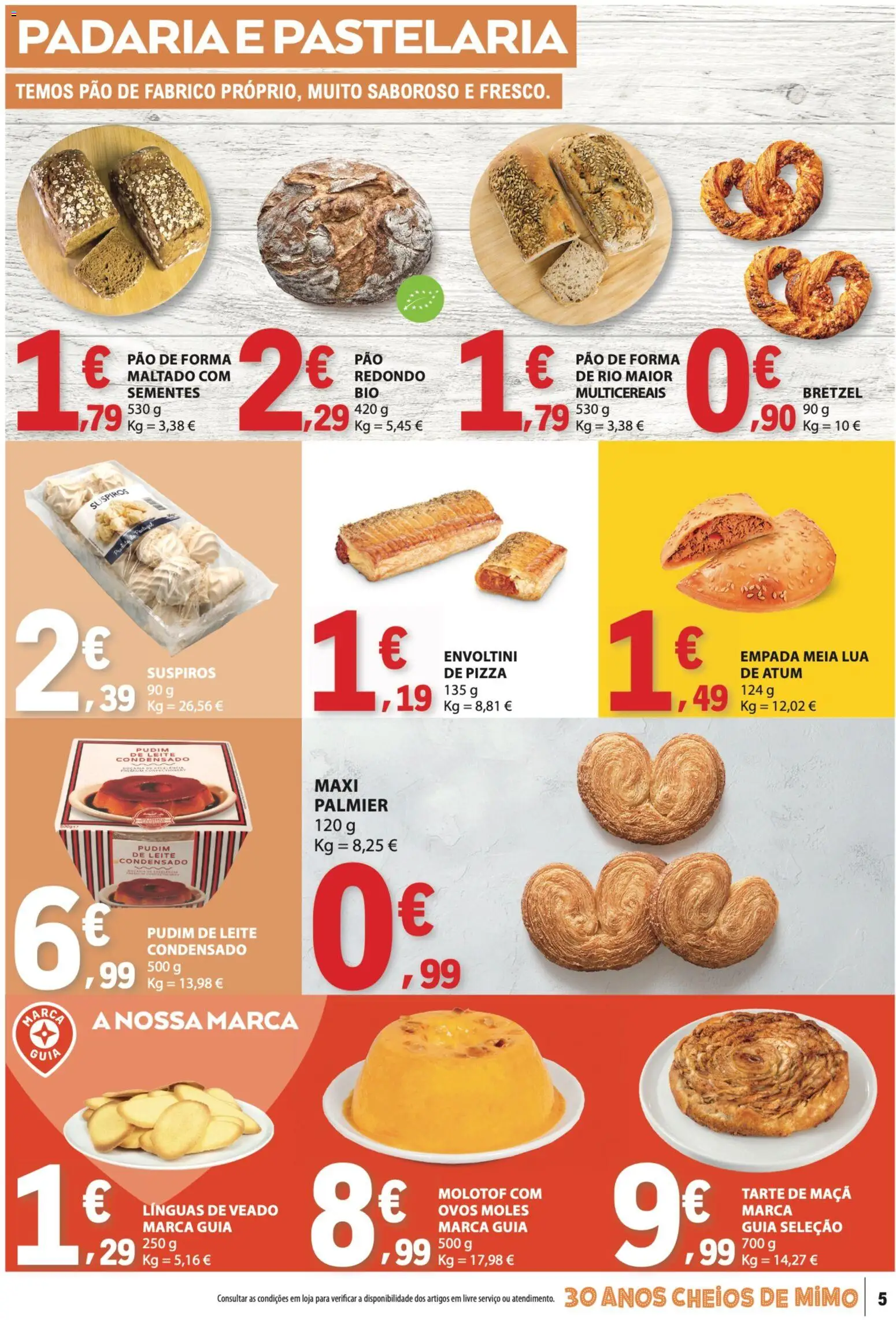 E.Leclerc folheto │ válido de 09/07/2026 | Página: 5 | Produtos: Atum, Leite, Ovos, Pizza