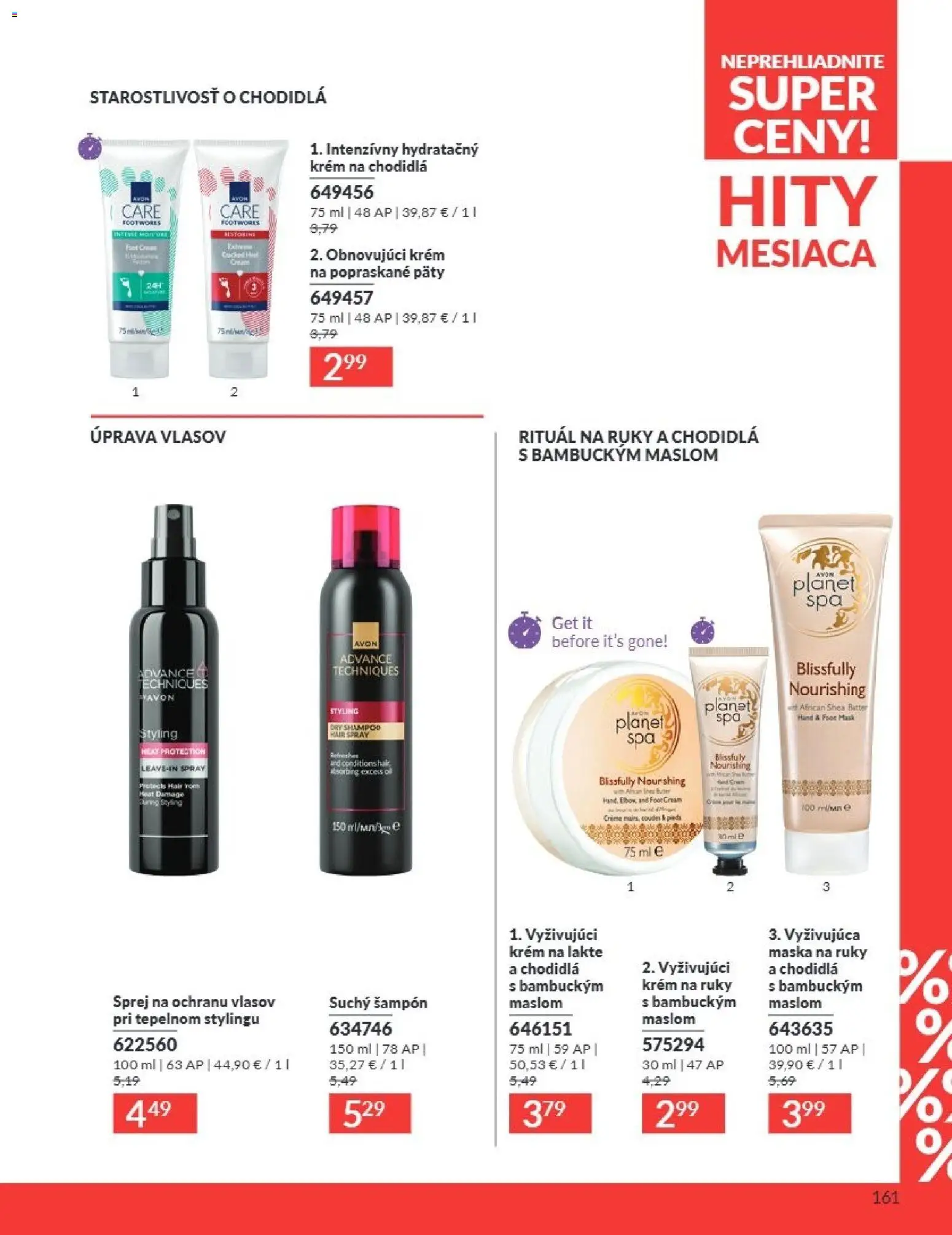 Nové Avon akcie – leták je platný od 01.08.2026 | Strana: 161 | Produkty: Šampón, Maska, Krém na ruky, Krém