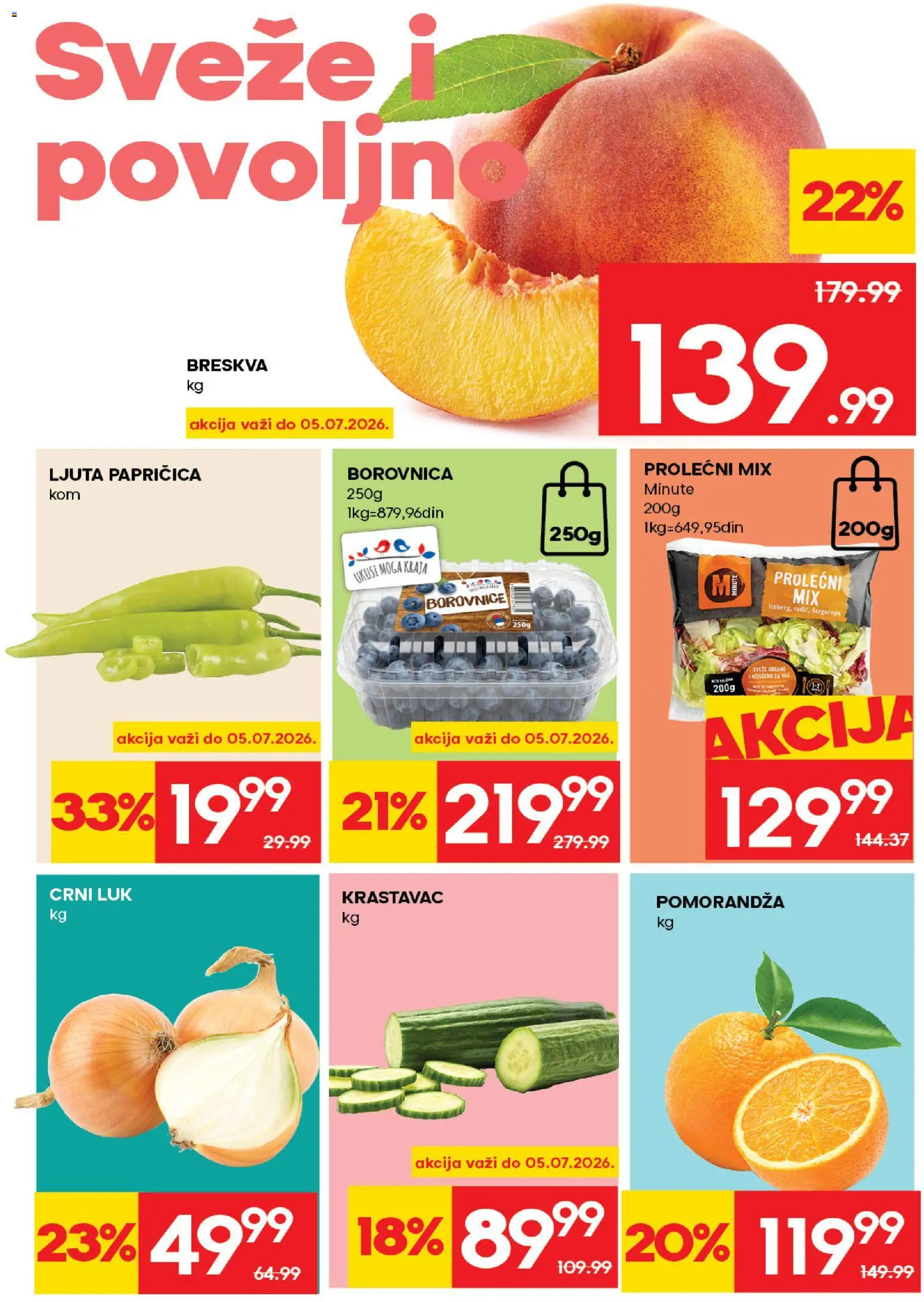 Mercator katalog - važi od 02.07.2026 | Strana: 2 | Proizvode: Krastavac, Crni luk, Borovnica, Breskva