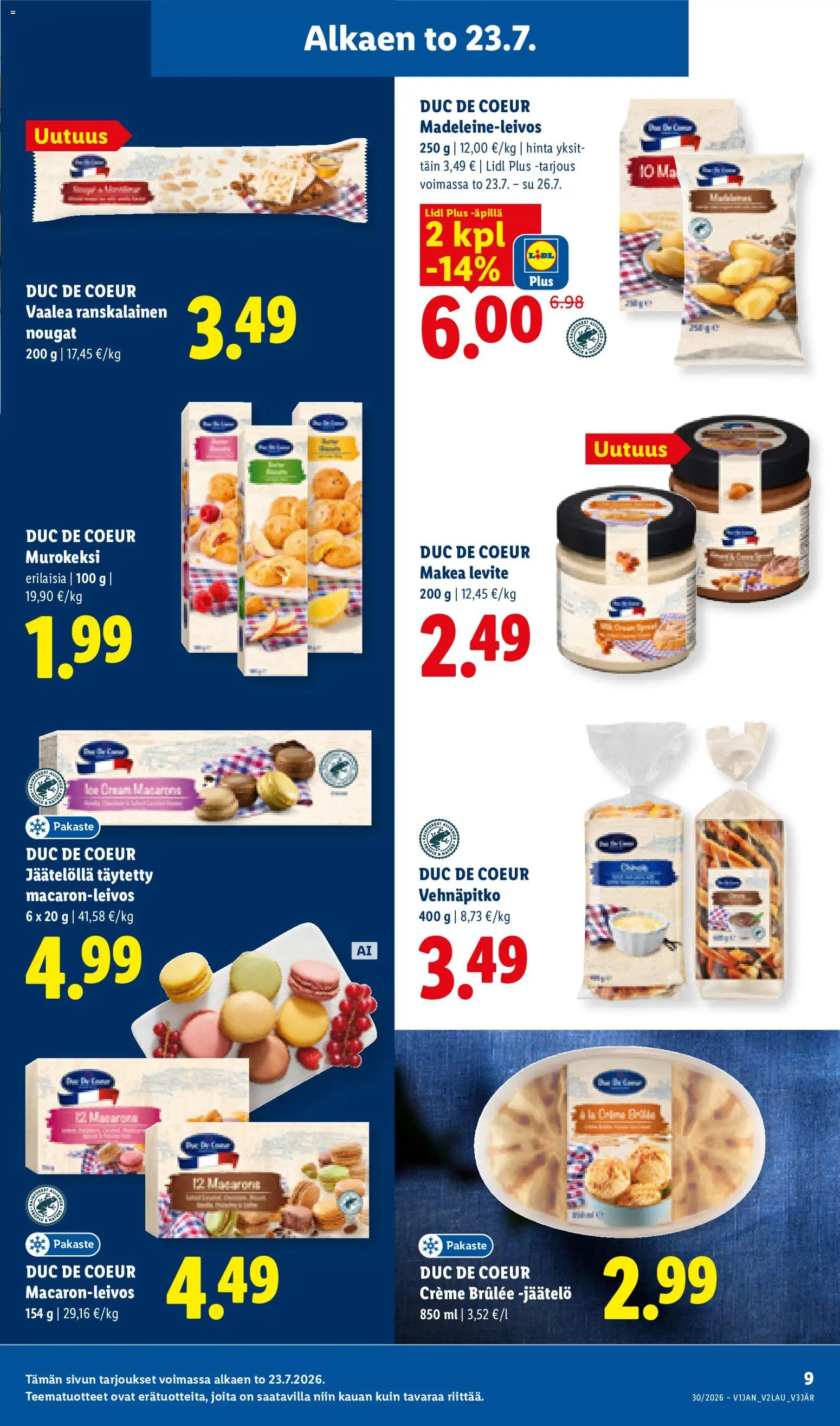 Lidl tarjoukset – voimassa 23/07/2026 alkaen | Sivu: 9 | Tuotteet: Jäätelö