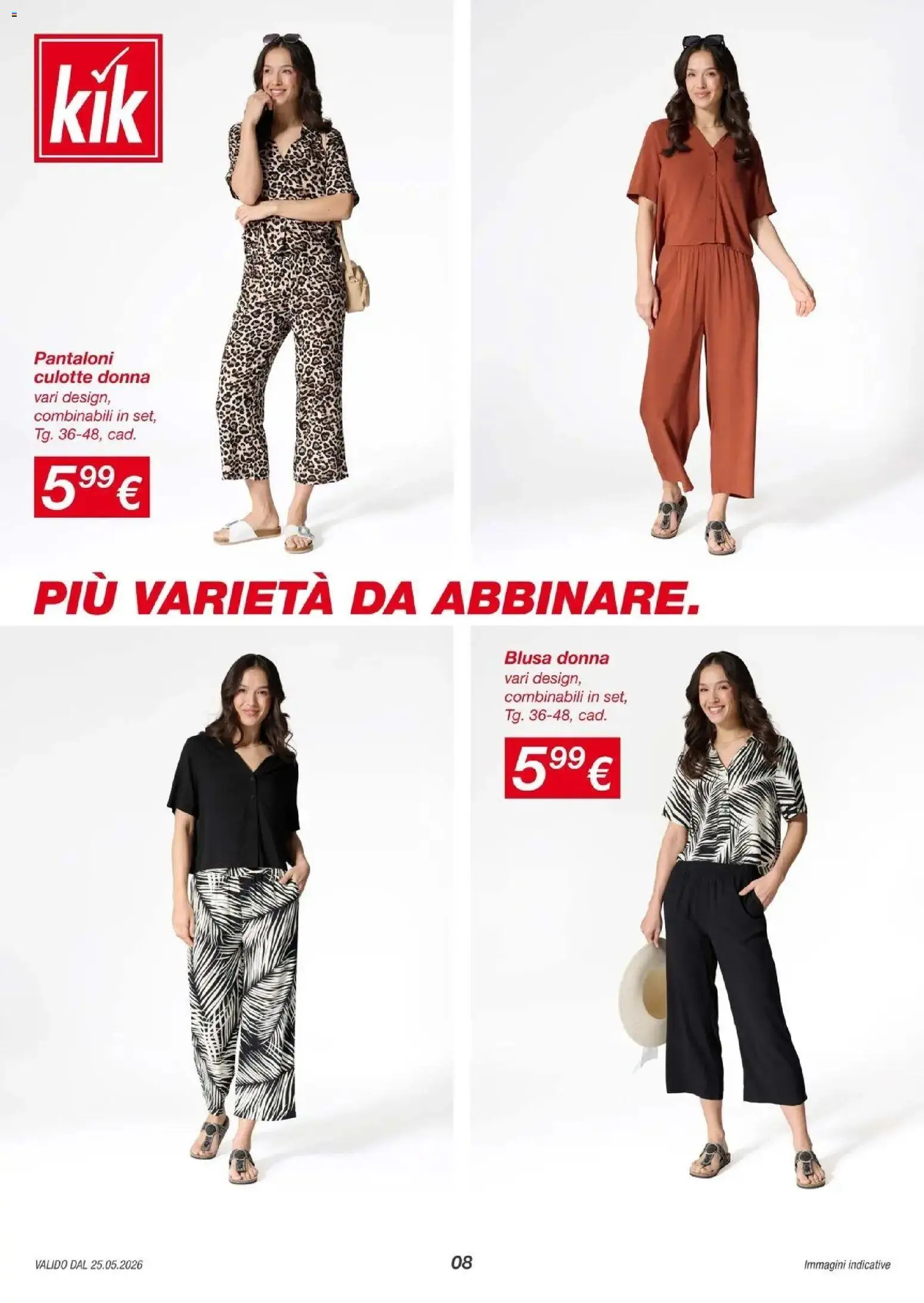 Volantino KiK del 25/05/2026 | Pagina: 8 | Prodotti: Pantaloni, Blusa
