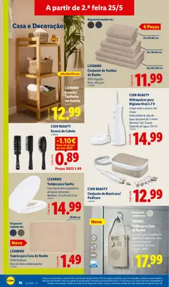 Pré-visualização LIVARNO Tapete para Casa de Banho, 100% Poliéster, Base de látex antiderrapante, 40x60 cm válido de 25.05.2026 | Página: 16 | Produtos: Rádio, Casa de banho, Bateria, Tapete