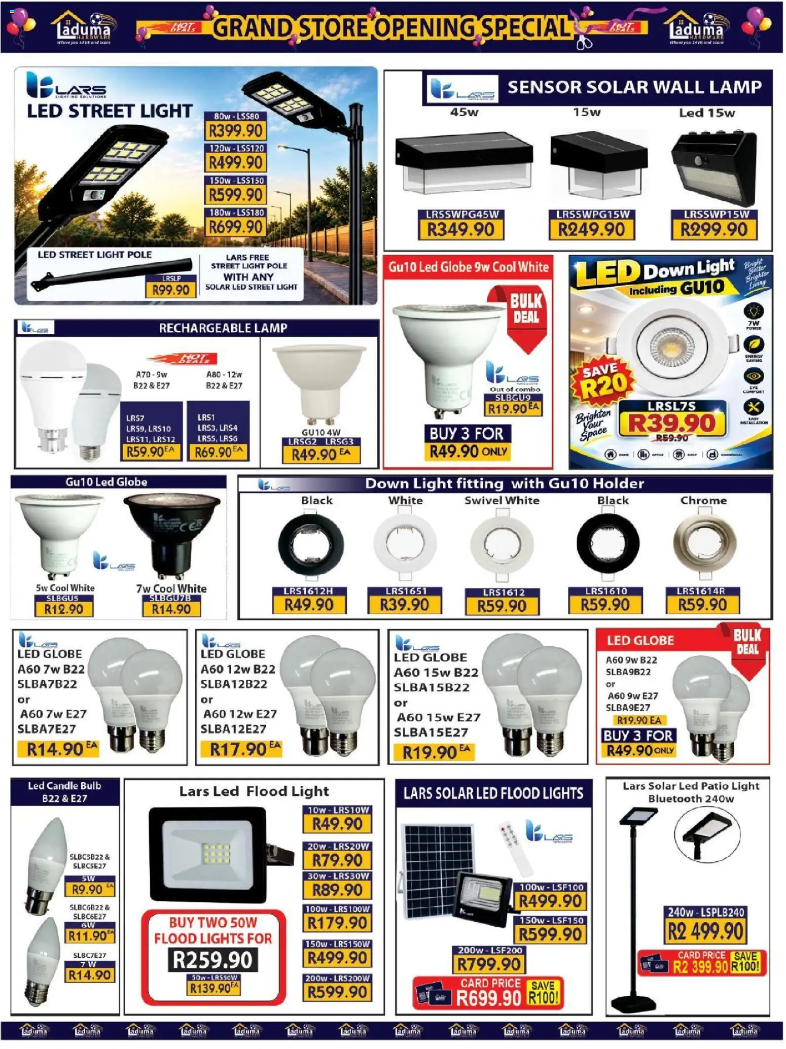 New Laduma Hardware catalogue – valid from 23/09/2026 | Page: 14 | Products: Globe, Candle bulb, Lamp, Light