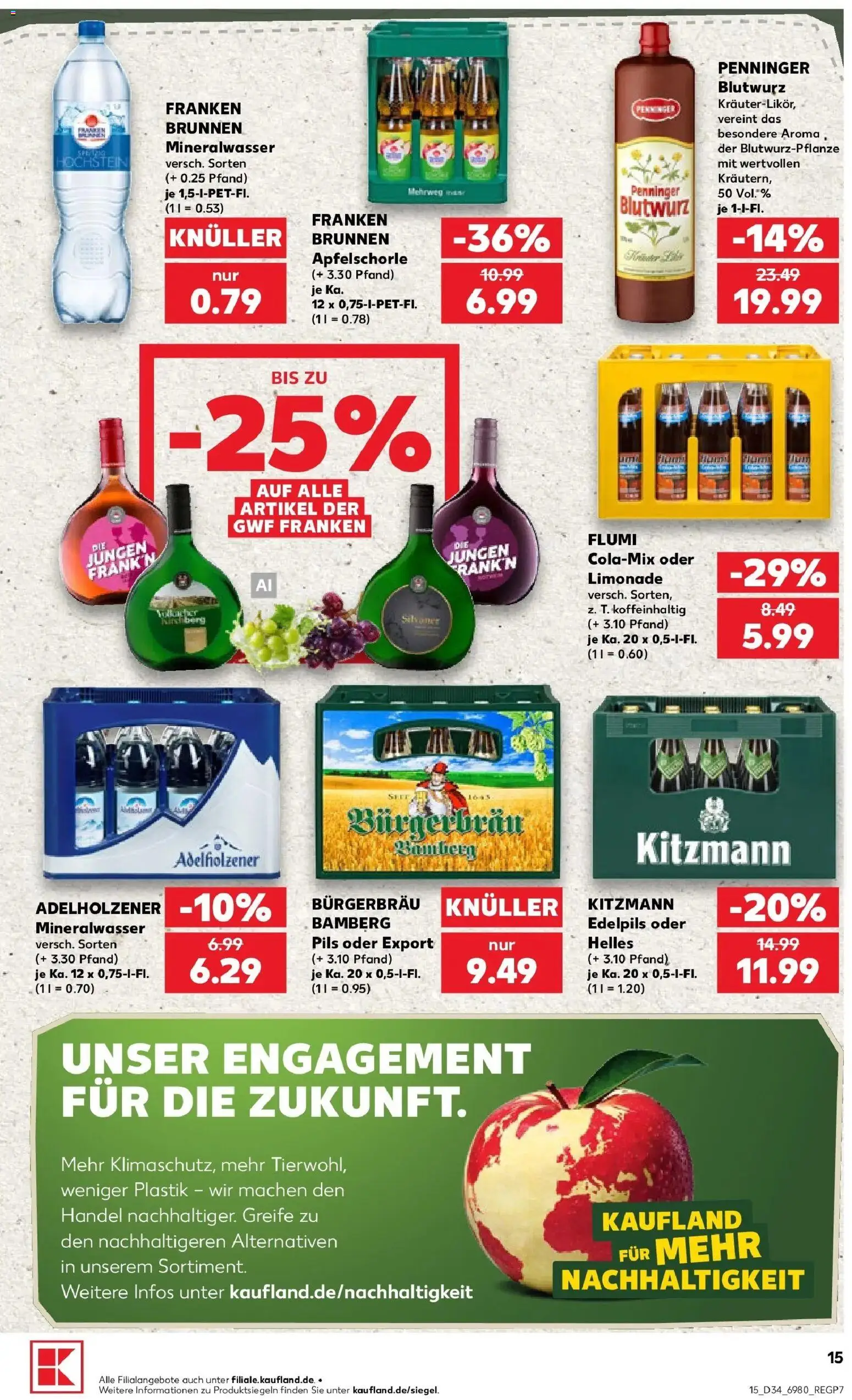 Prospekt Kaufland ab 20.08.2026 » Angebote Online zum Blättern | Seite: 15 | Produkte: Pils, Adelholzener, Limonade, Mineralwasser