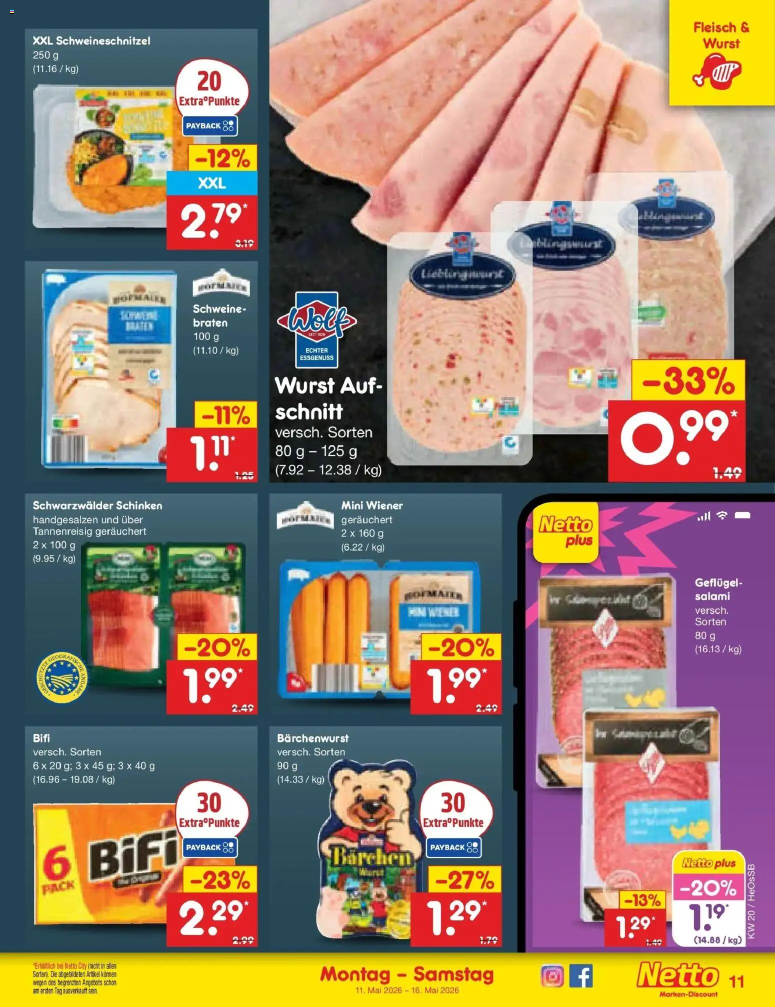 Netto Marken-Discount Prospekt Kröpelin	 – gültig ab 10.05.2026 | Seite: 12 | Produkte: Bifi, Wurst, Schinken, Fleisch