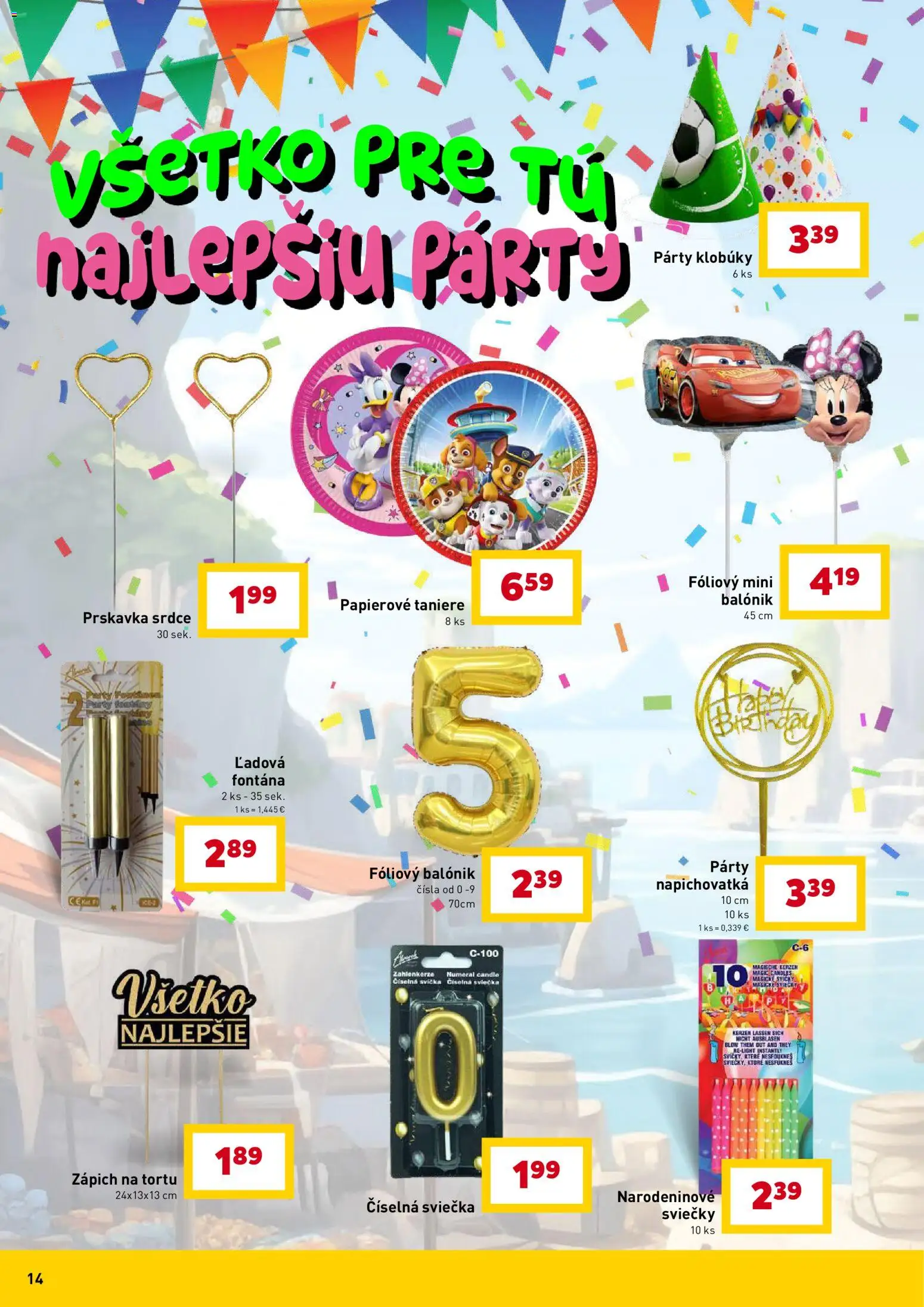 Nové Billa akcie – leták je platný od 27.05.2026 | Strana: 14 | Produkty: Taniere, Sviečky