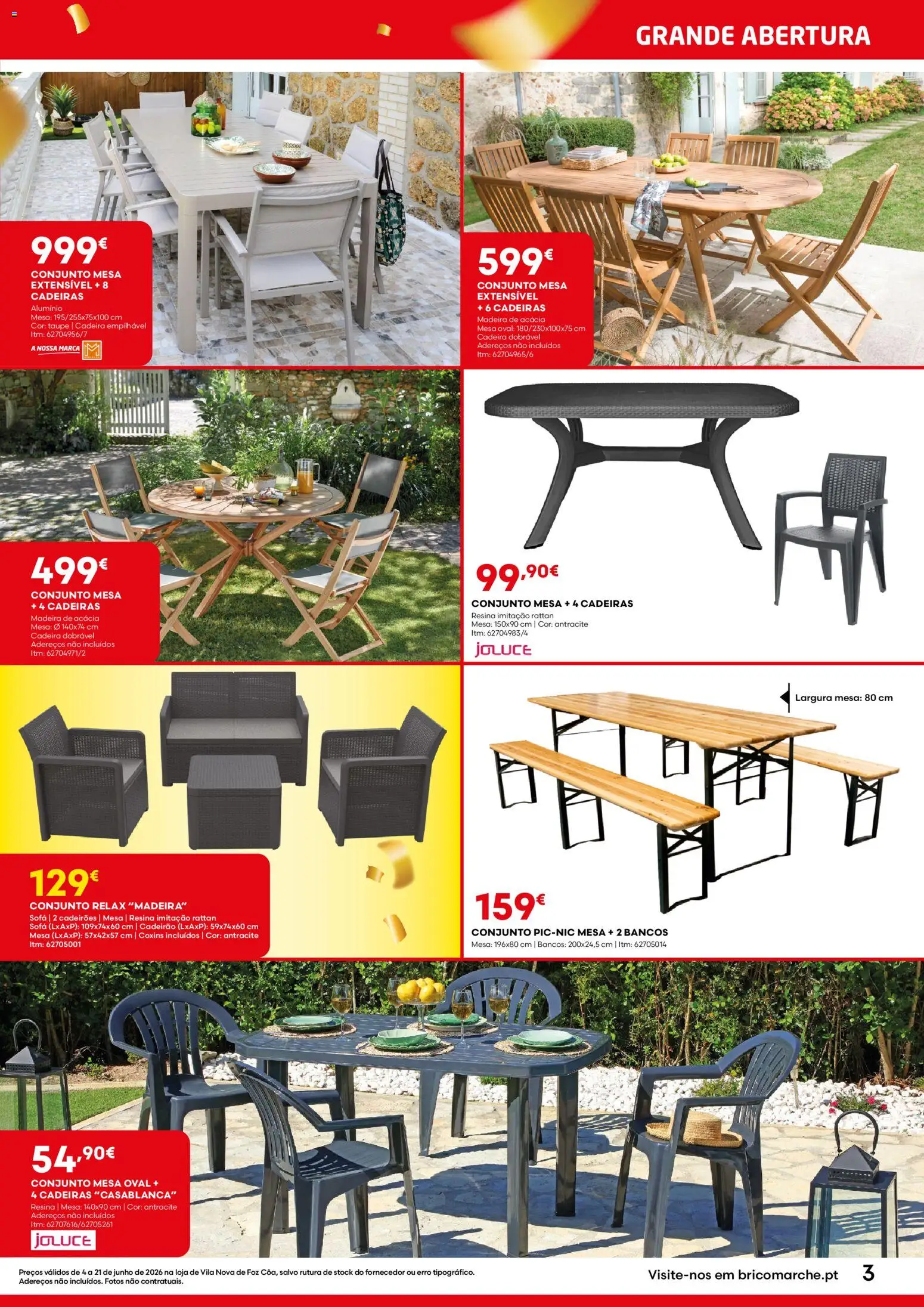 BricoMarché folheto │ válido de 04.06.2026 | Página: 3 | Produtos: Cadeiras, Sofá, Mesa, Cadeira