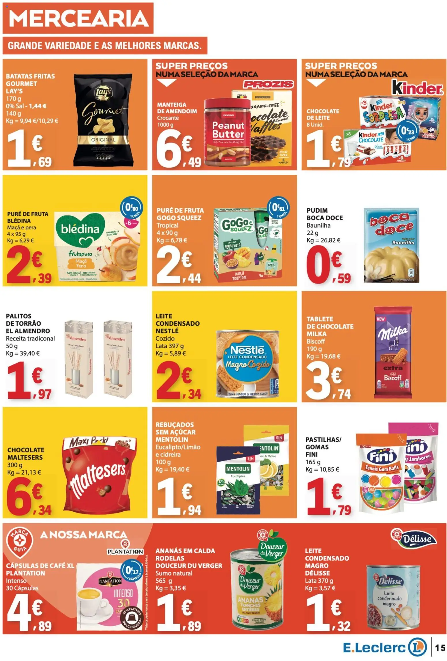 E.Leclerc folheto │ válido de 08/10/2026 | Página: 15 | Produtos: Ananás, Manteiga, Café, Maça
