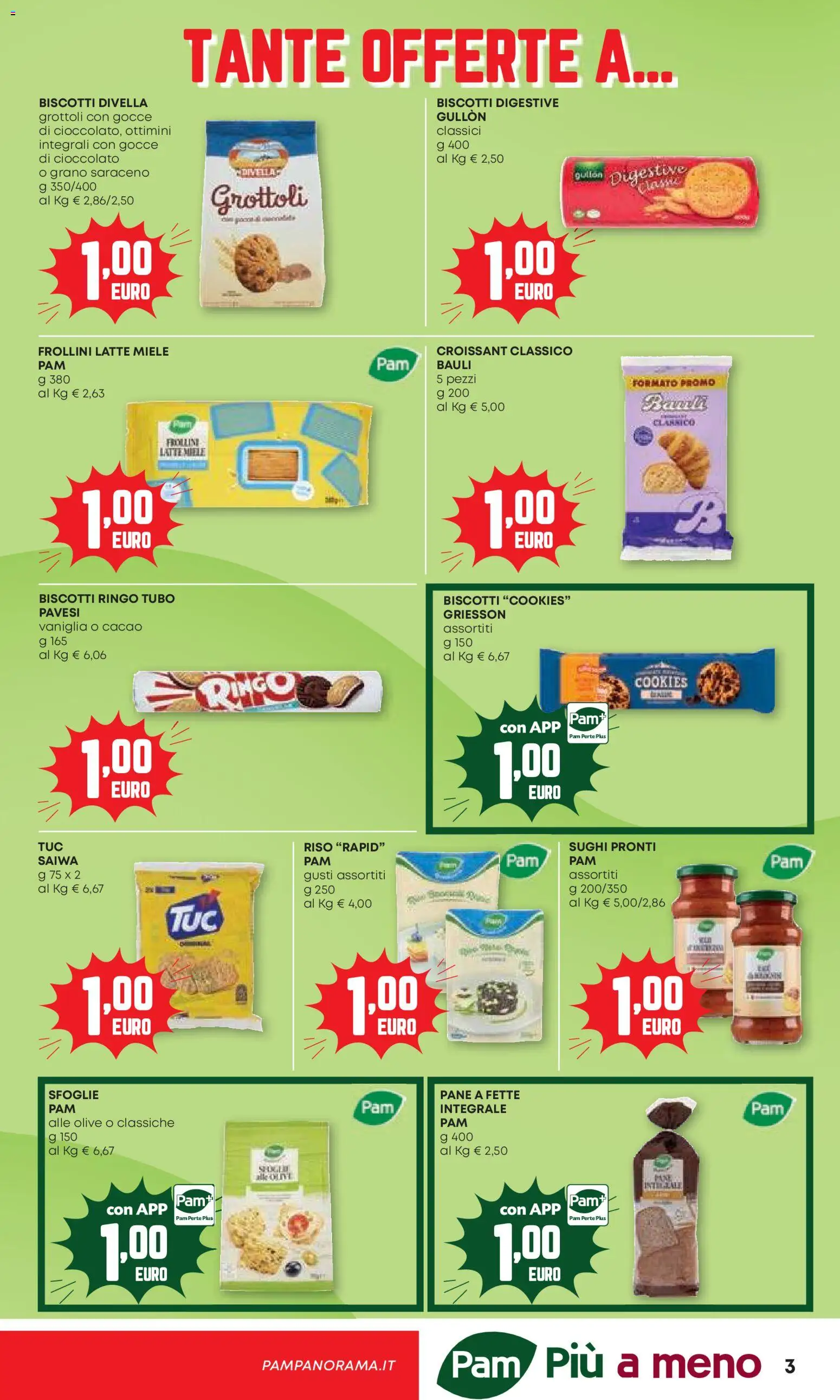 Volantino PAM del 24/09/2026 | Pagina: 3 | Prodotti: Pane, Biscotti, Croissant, Frollini