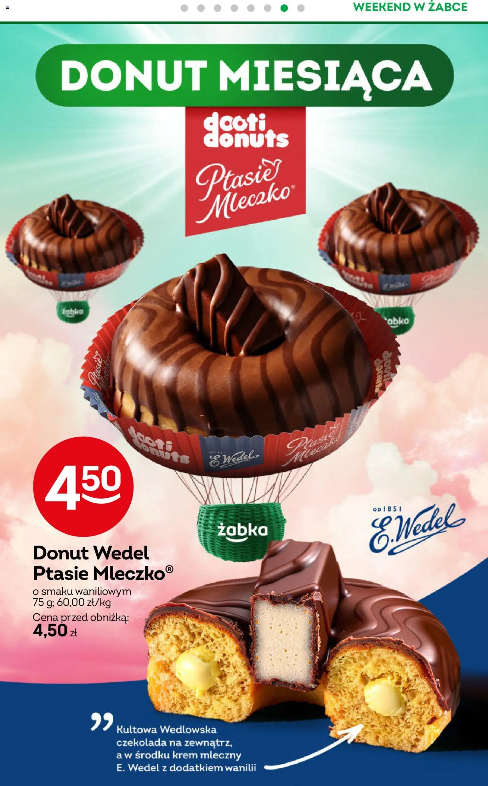 Żabka gazetka - Weekendowe promocje od 10.07.2026 | Strona: 8 | Produkty: Donut wedel, Donut, Czekolada, Krem