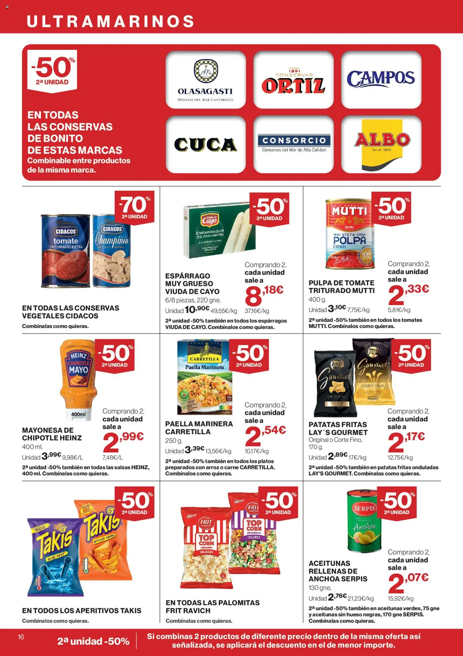 Supercor folleto │ válido desde el 16/07/2026 | Página: 16 | Productos: Tomates, Νερό καρύδας, Οθόνη προβολής, Anchoa
