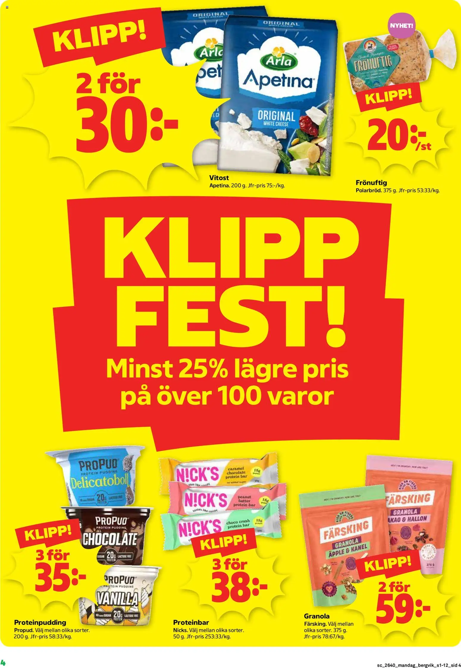 Stora Coop reklamblad aktuell från 28/09/2026 | Sida: 4 | Produkter: Proteinpudding, Proteinbar, Hallon, Protein