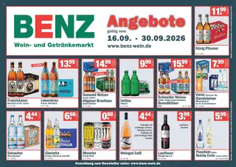 Benz Getränke Prospekt ab 16.09.2026 gültig