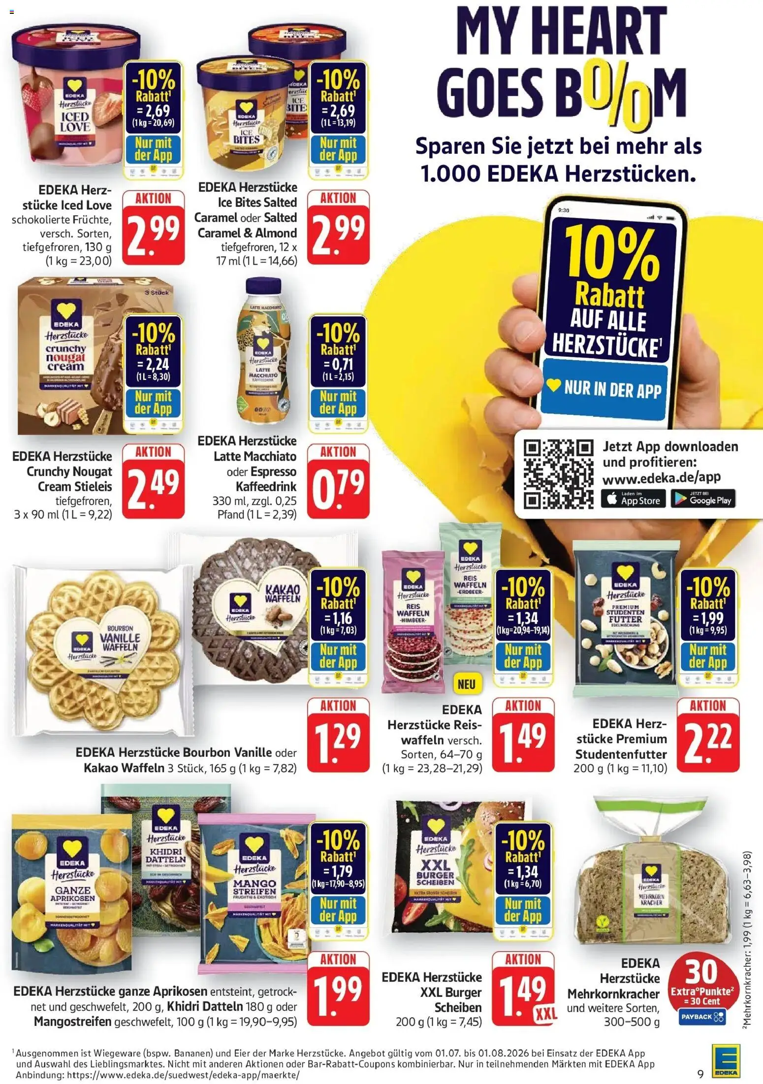 Edeka Prospekt Eislingen – gültig ab 27.07.2026 | Seite: 9 | Produkte: Eier, Burger, Bananen, Reis