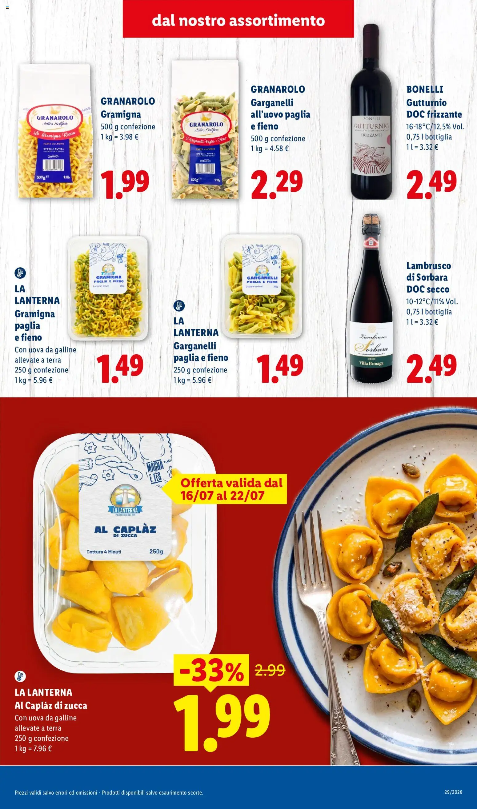Volantino Lidl del 16/07/2026 | Pagina: 3 | Prodotti: Lanterna, Pasta, Zucca, Terra