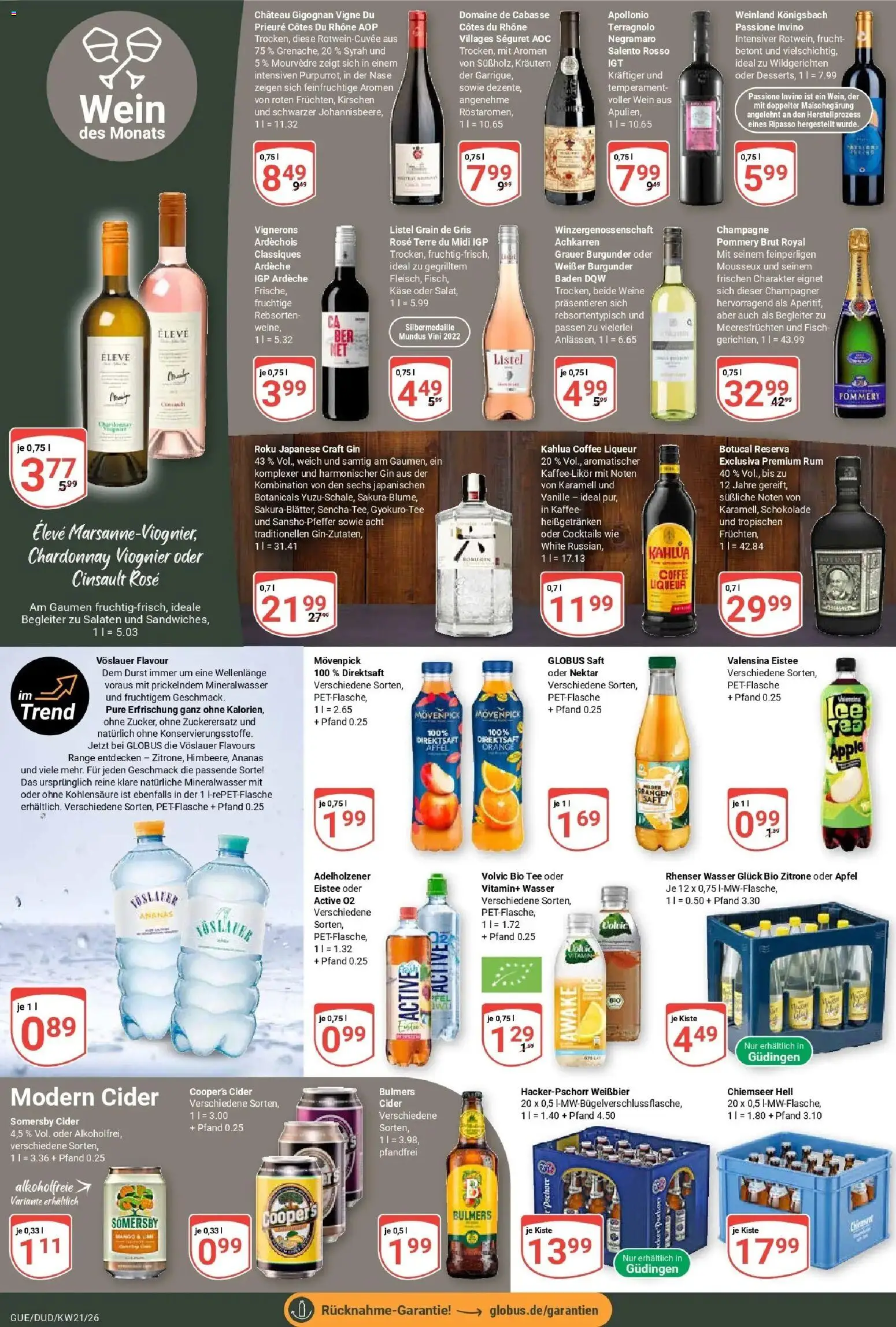 Globus Prospekt Saarbrücken-Güdingen – gültig ab 17.05.2026 | Seite: 15 | Produkte: Adelholzener, Fisch, Wasser, Wein