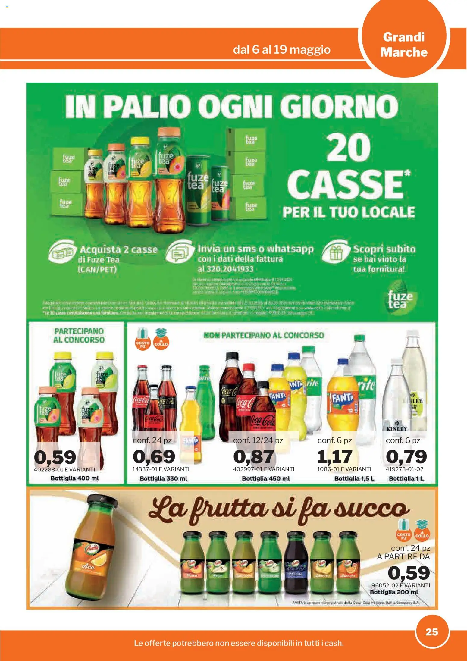 Volantino Sogegross del 06.05.2026 | Pagina: 25 | Prodotti: Succo, Frutta, Fanta, Coca Cola