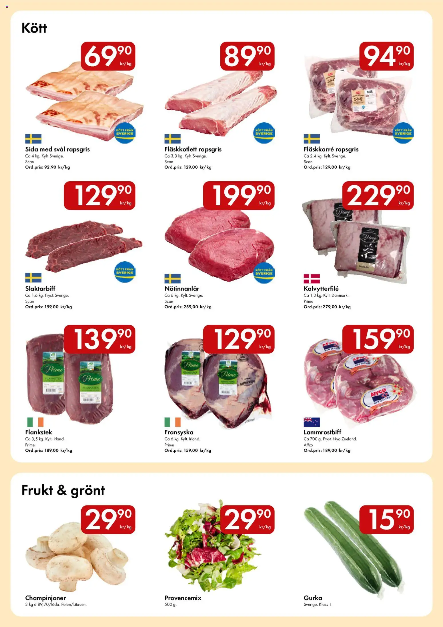 Hypermarkety reklamblad aktuell från 18.05.2026 | Sida: 2 | Produkter: Champinjoner, Gurka