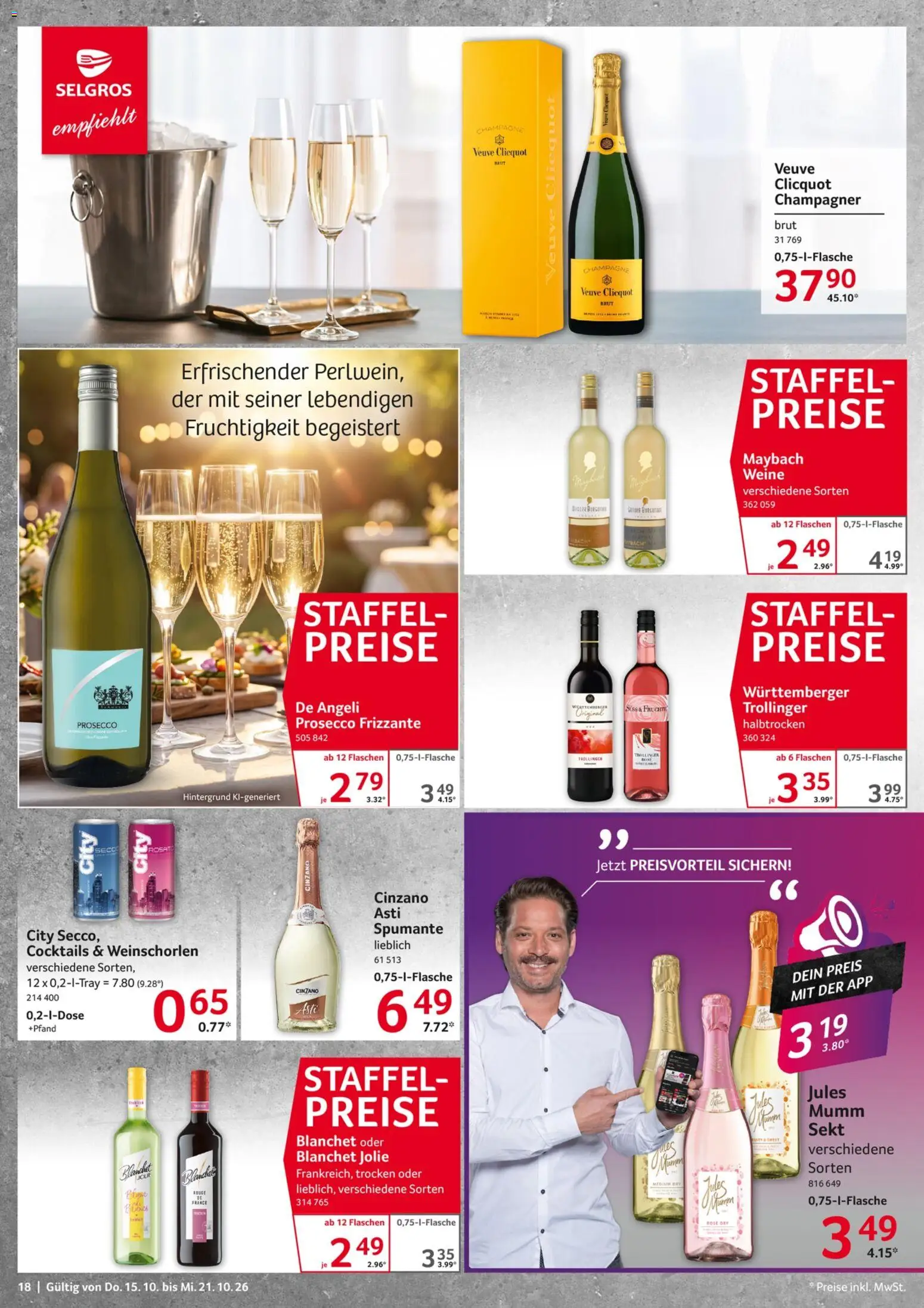 Selgros Prospekt – gültig ab 15.10.2026 | Seite: 18 | Produkte: Sekt, Jules mumm, Prosecco