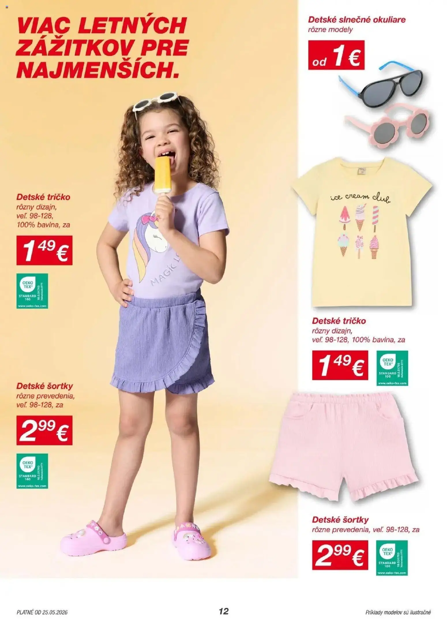 Nové Kik akcie – leták je platný od 25.05.2026 | Strana: 12 | Produkty: Tričko, Okuliare