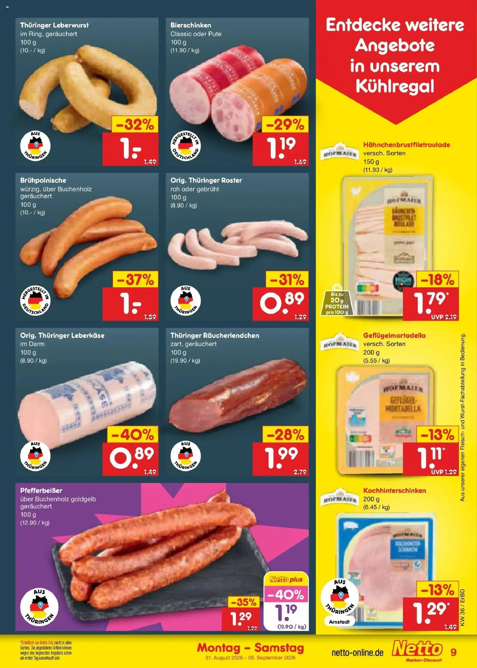 Netto Marken-Discount Prospekt Weimar – gültig ab 31.08.2026 | Seite: 11 | Produkte: Pute, Fleisch, Leberkase