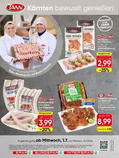 Spar Grillen - Kärnten ab 01.07.2026 gültig