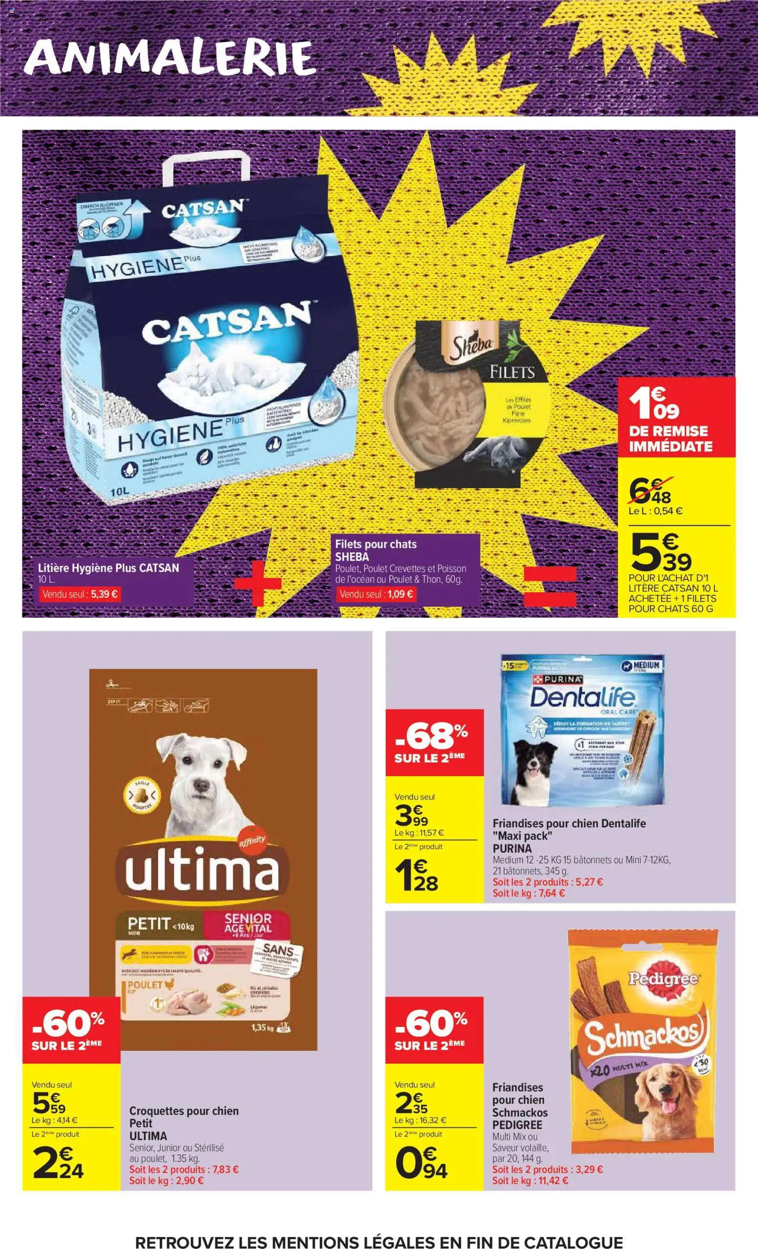 {H1} | Page: 42 | Produits: Litière, Crevettes, Croquettes pour chien, Poisson